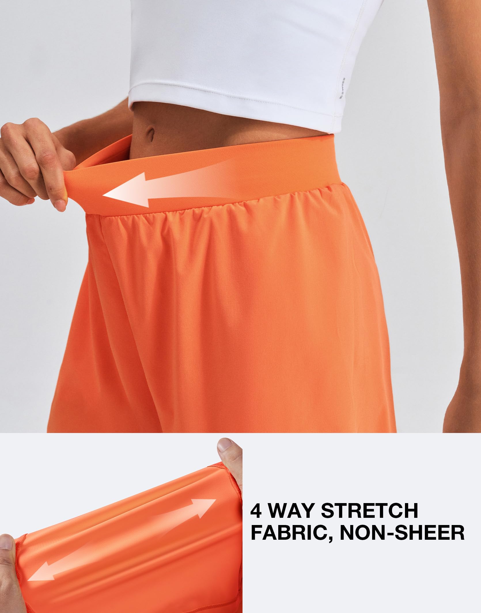 K-Swiss 2 in 1 Women's Running Shorts - Athletic Shorts with Liner Pockets for Gym Workout Yoga - Image 4