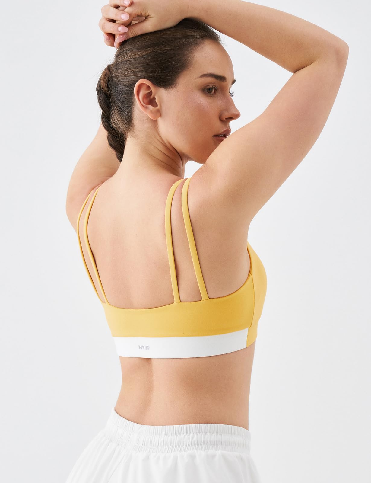 K-Swiss CICLO Fiber Sports Bras for Women - Scoop Neck Thin Straps Padded Yoga Bras Medium Support Workout Gym Tops - Image 3