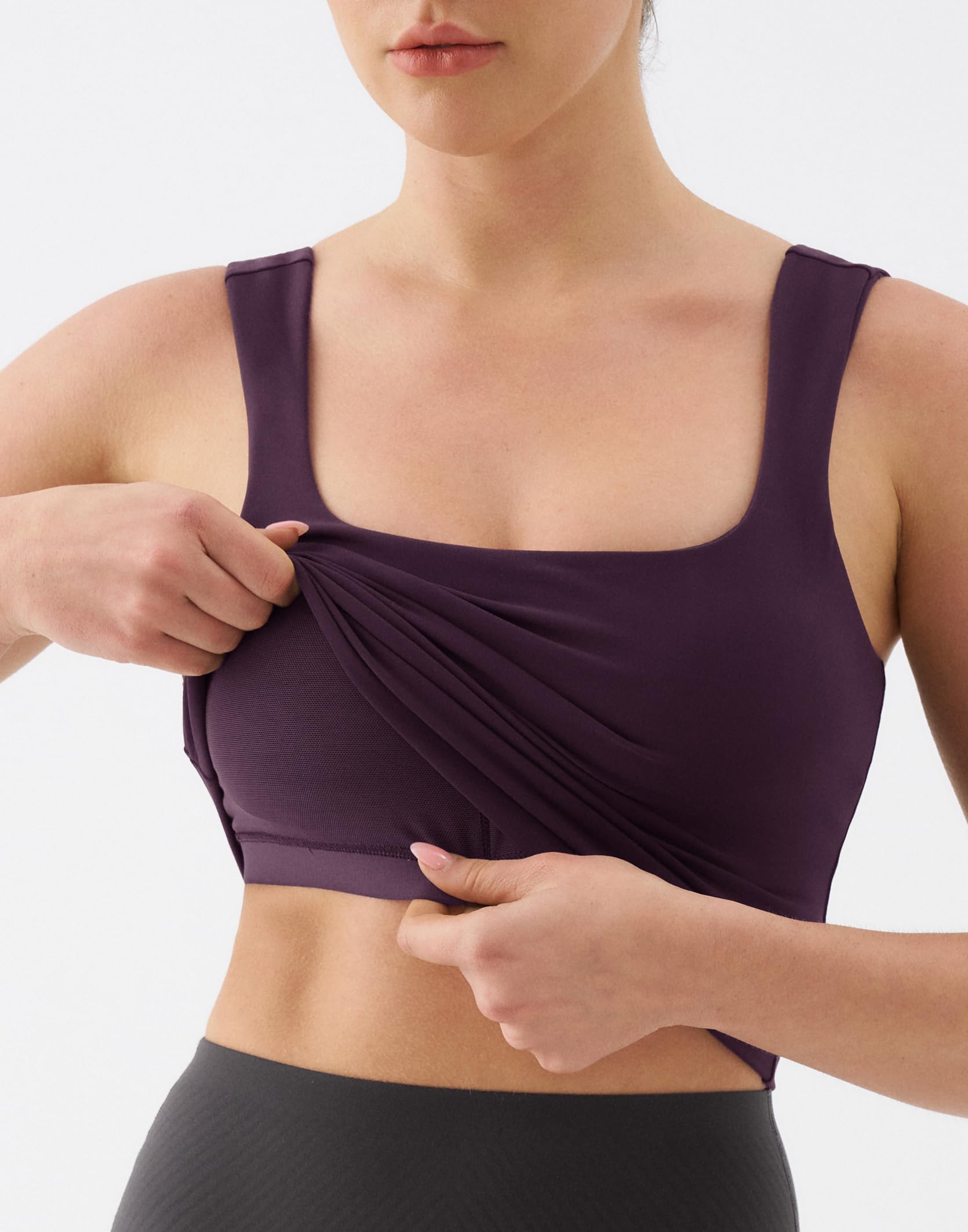 K-Swiss Crop Tank Tops for Women - Square Neck Longline Sports Bras Padded - Image 4