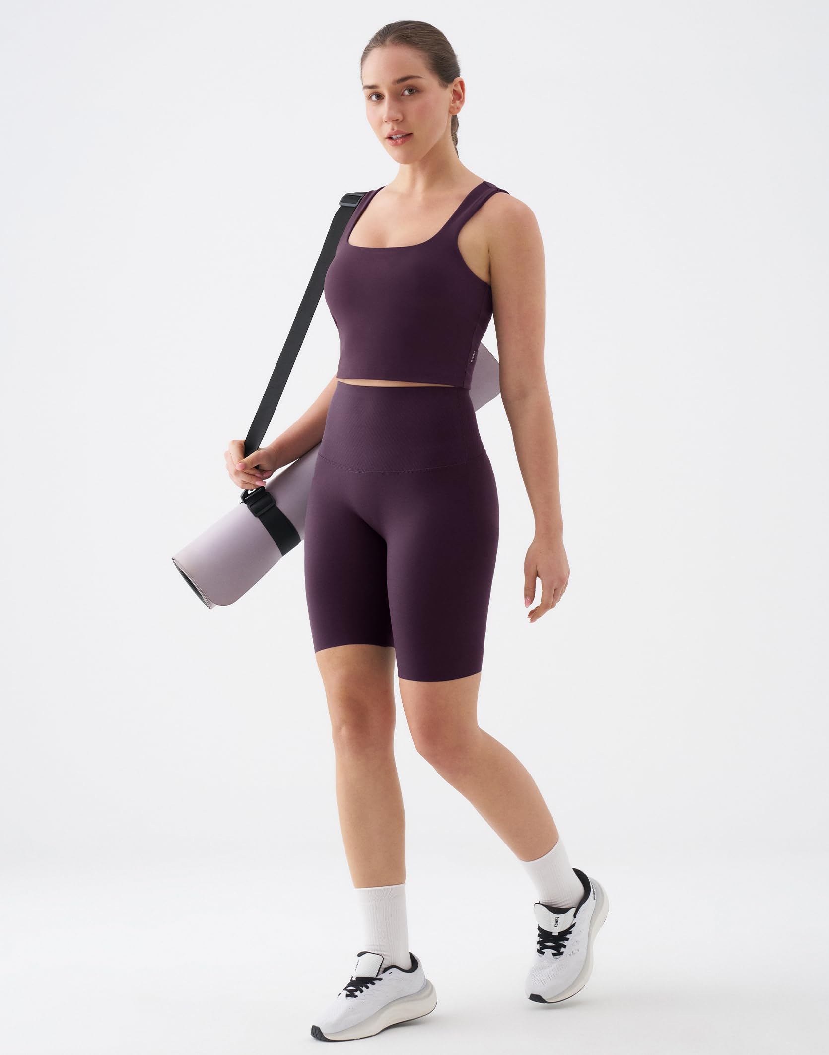 K-Swiss Crop Tank Tops for Women - Square Neck Longline Sports Bras Padded - Image 6