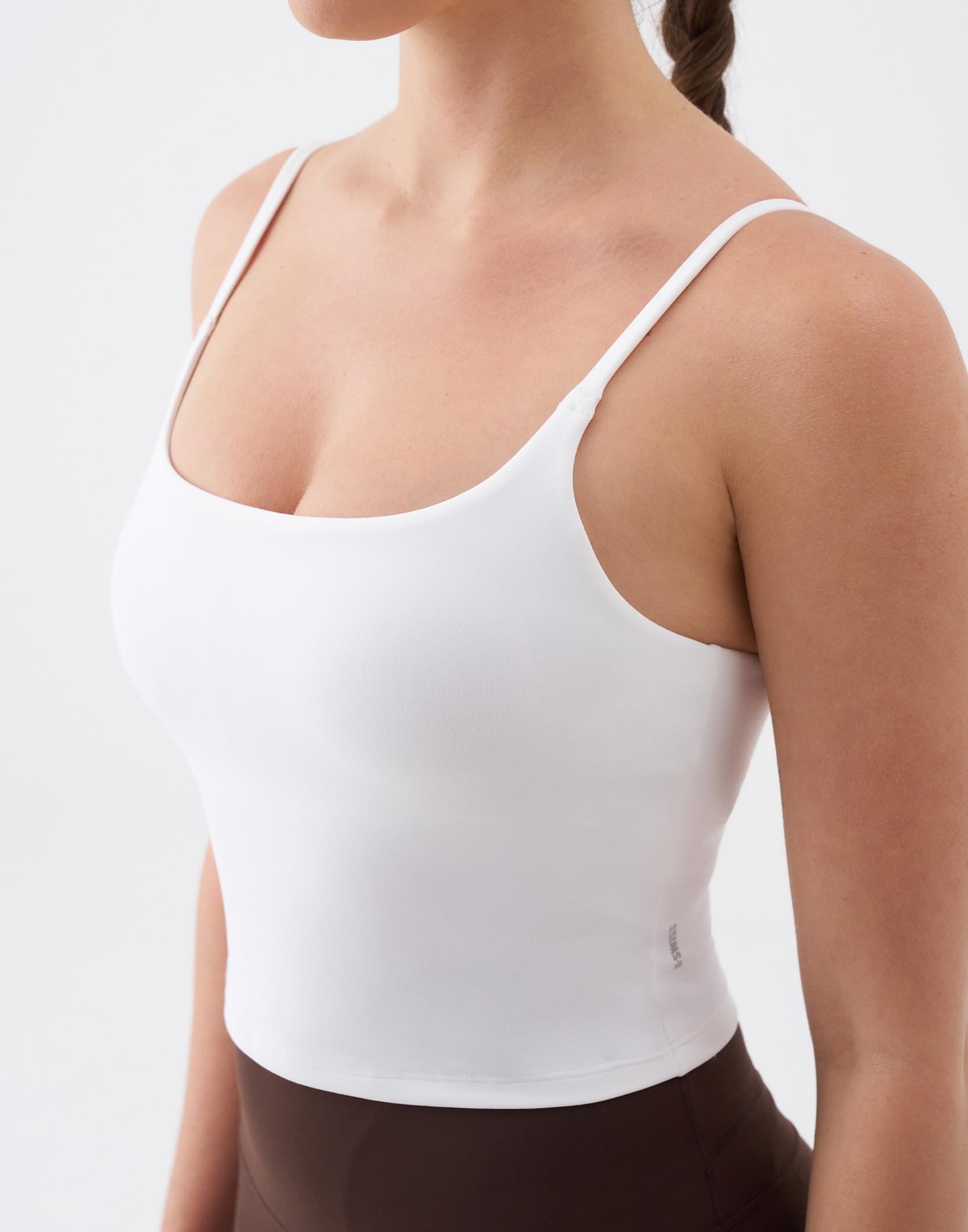 K-Swiss Crop Tops for Women - Adjustable Thin Straps Square Neck Padded Sports Bra - Image 3
