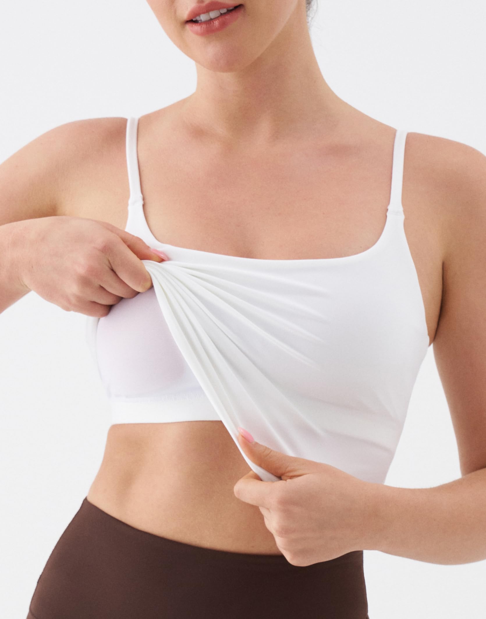 K-Swiss Crop Tops for Women - Adjustable Thin Straps Square Neck Padded Sports Bra - Image 4