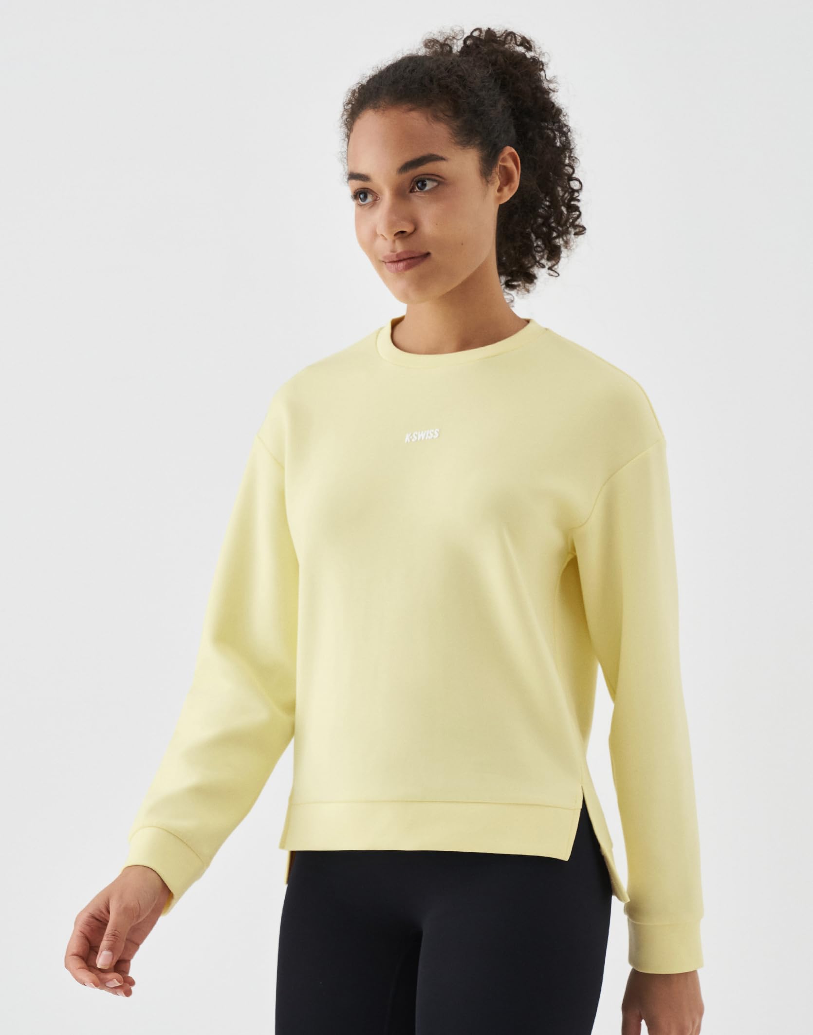 K-Swiss Cropped Sweatshirts for Women - Crewneck Pullover Sweatshirt Long Sleeve Workout Crop Tops Soft and Lightweight - Image 2