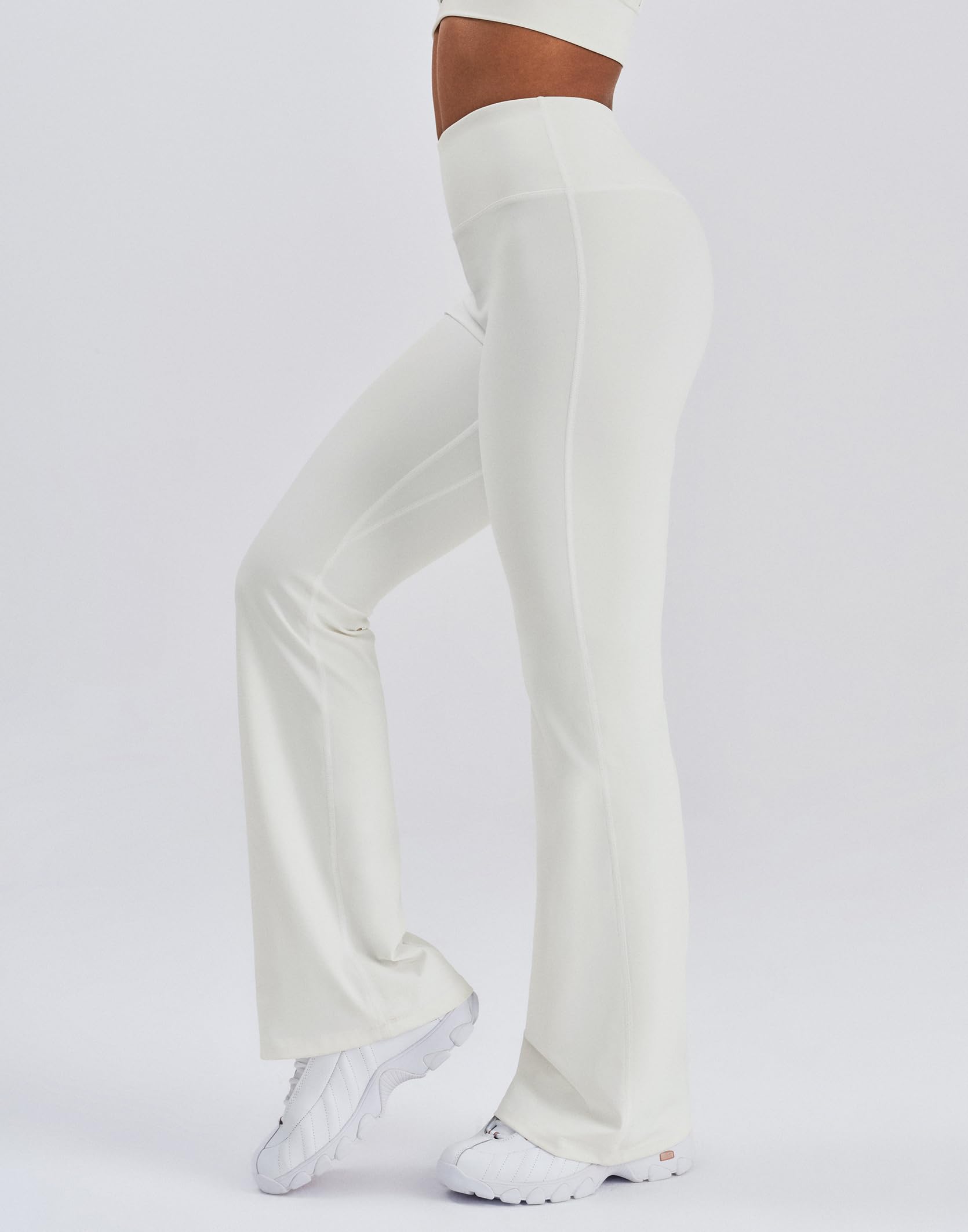 K-Swiss Flare Leggings for Women 32" - High Waist Wide Leg Bell Bottom Bootcut Yoga Pants for Casual Lounge - Image 4