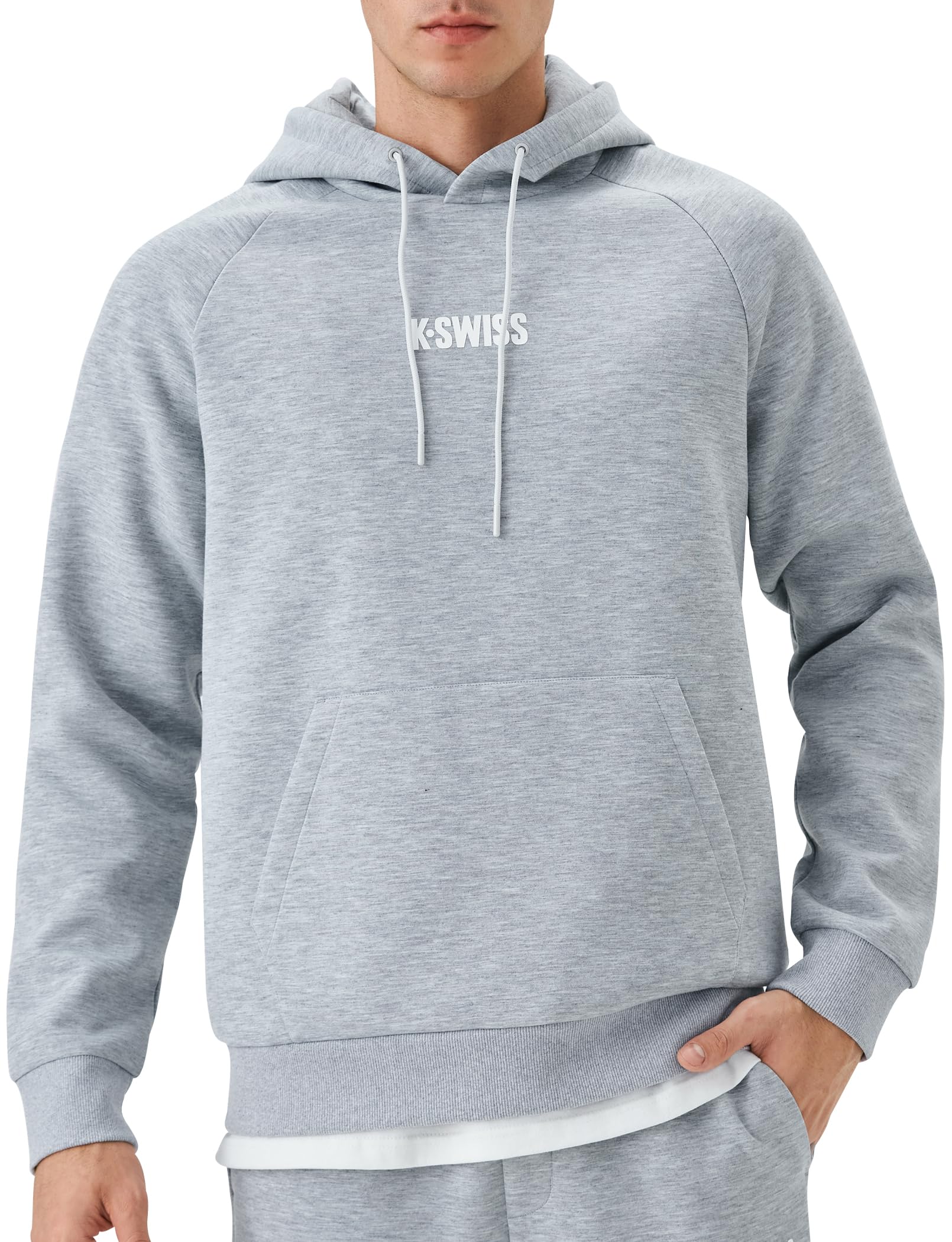 K-Swiss Heritage Men's Hoodies - Pullover Long Sleeve Sweatshirt Casual Club Hooded for Gym Workout