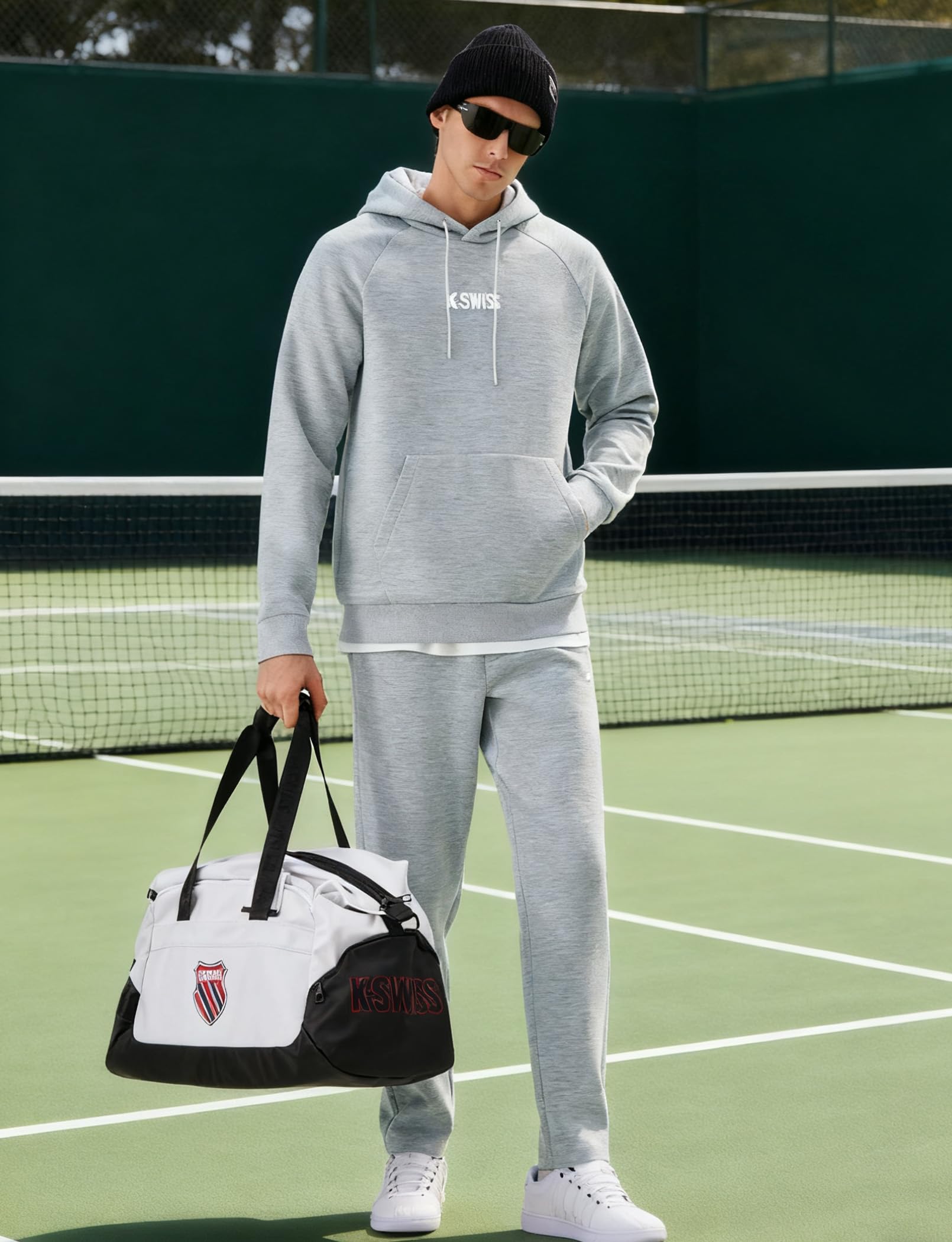 K-Swiss Heritage Men's Hoodies - Pullover Long Sleeve Sweatshirt Casual Club Hooded for Gym Workout - Image 3
