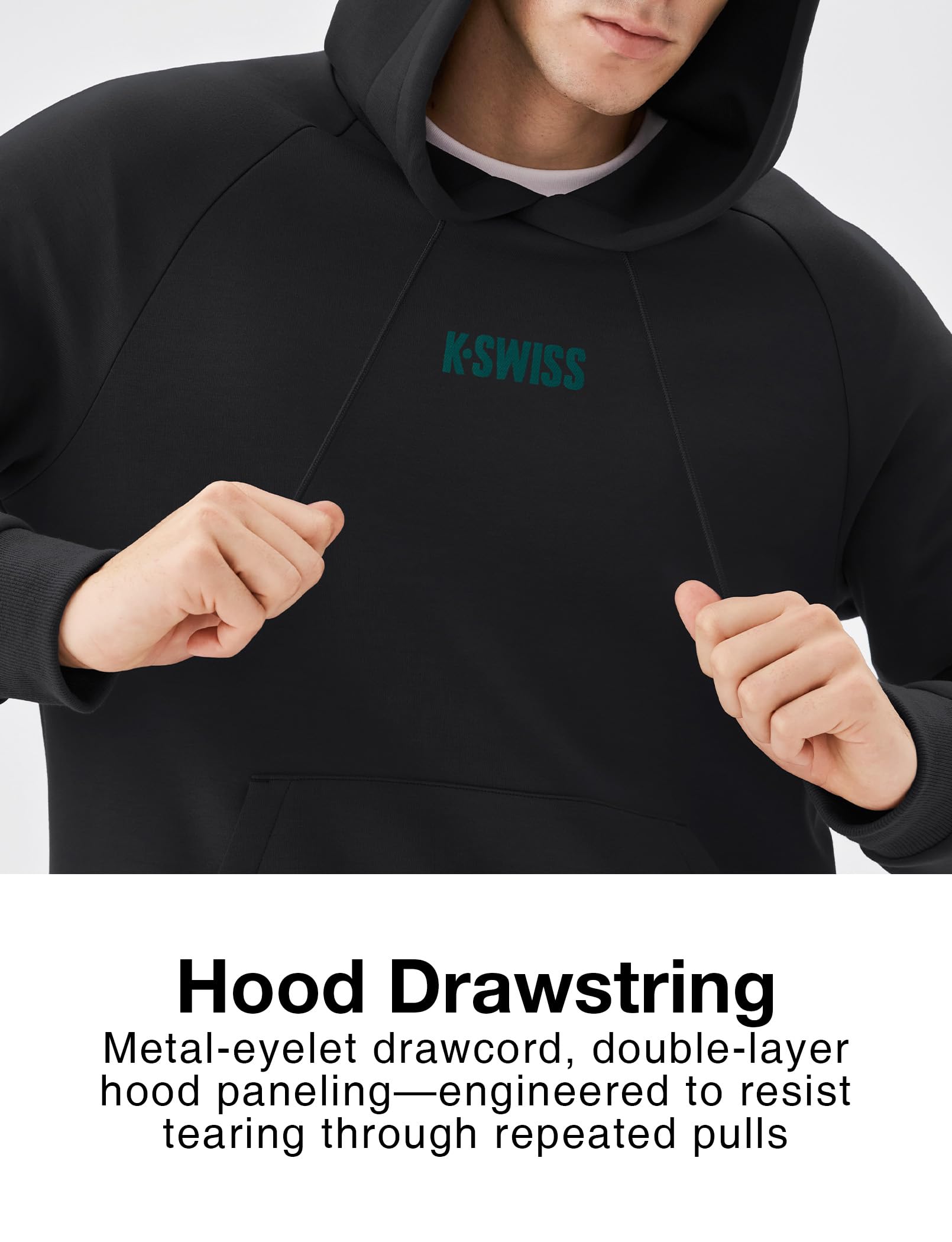 K-Swiss Heritage Men's Hoodies - Pullover Long Sleeve Sweatshirt Casual Club Hooded for Gym Workout - Image 7