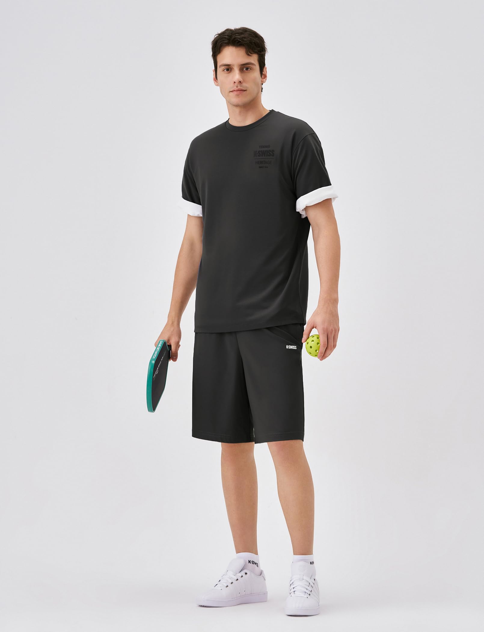 K-Swiss Heritage Men's Silky Tech T-Shirt, Soft Crewneck T-Shirts with Eco-Embossed Graphic for Sport Work Casual - Image 3