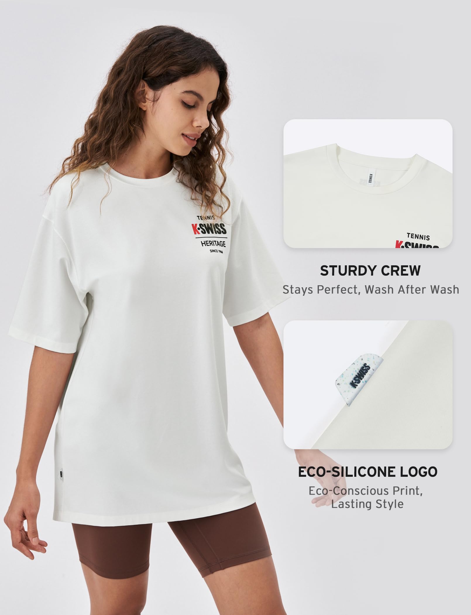 K-Swiss Heritage Men's Silky Tech T-Shirt, Soft Crewneck T-Shirts with Eco-Embossed Graphic for Sport Work Casual - Image 5