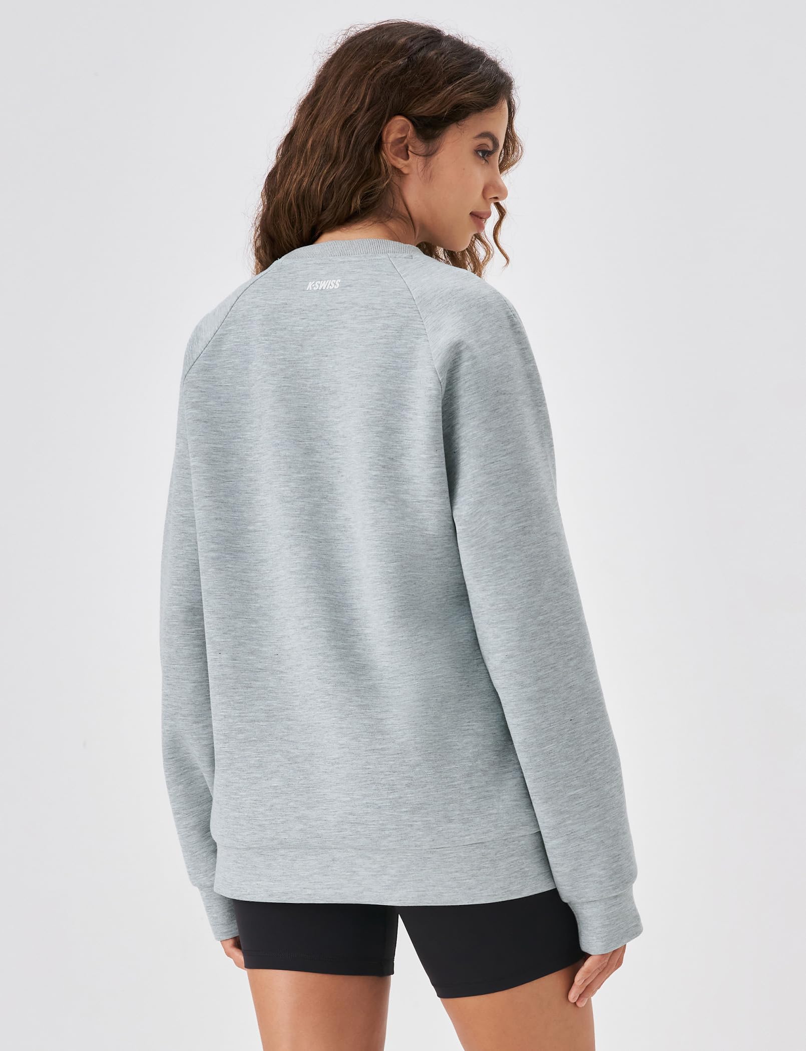 K-Swiss Heritage Women's Sweatshirts - Oversized Crewneck Pullover Casual Long Sleeve Fall Winter Tops - Image 3