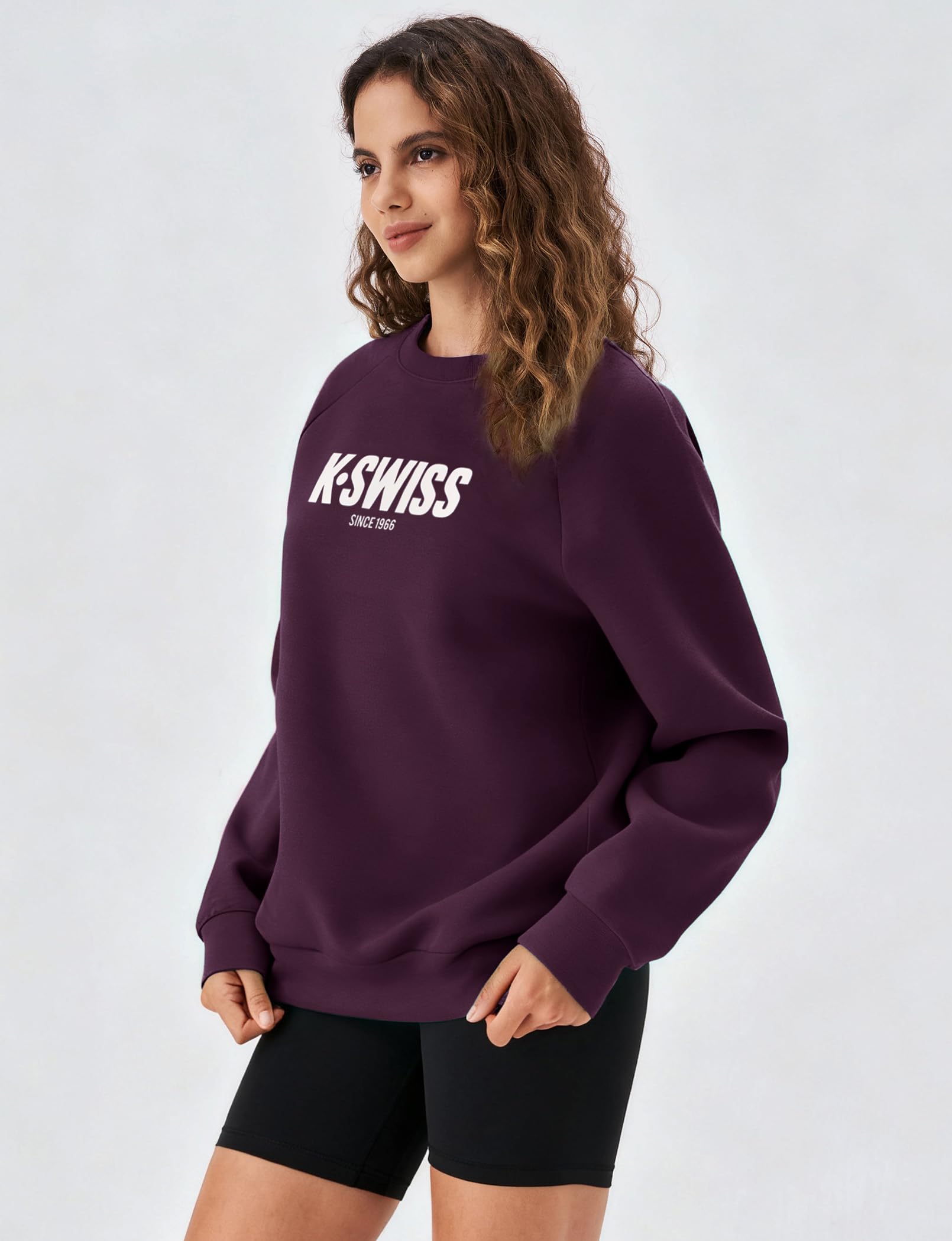 K-Swiss Heritage Women's Sweatshirts - Oversized Crewneck Pullover Casual Long Sleeve Fall Winter Tops - Image 2