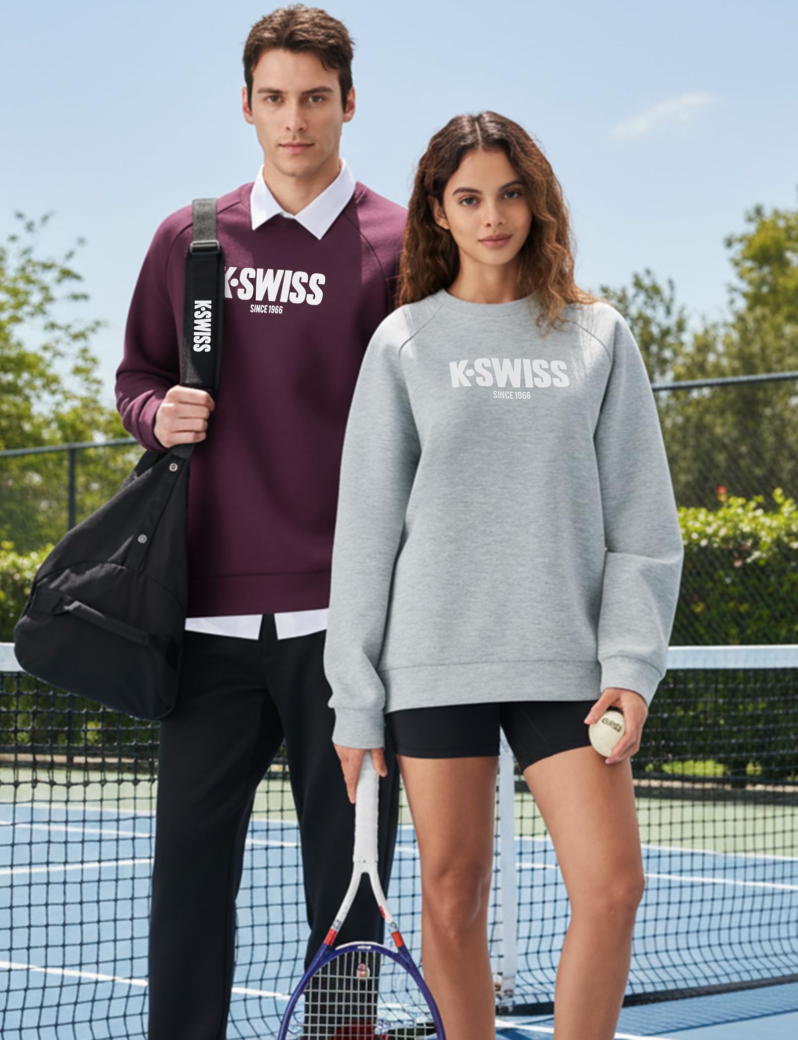 K-Swiss Heritage Women's Sweatshirts - Oversized Crewneck Pullover Casual Long Sleeve Fall Winter Tops - Image 6