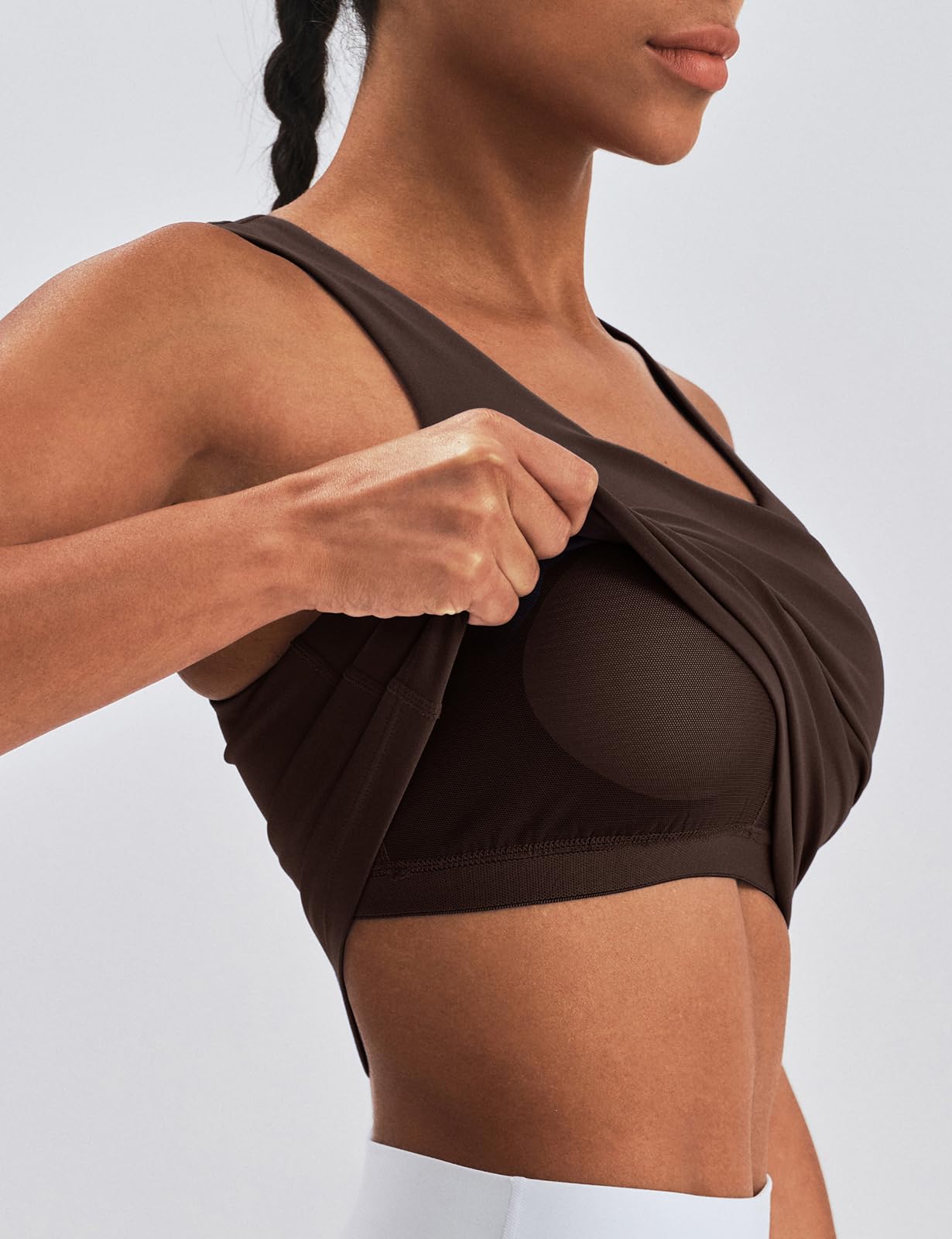 K-Swiss Longline Sports Bras for Women - Racerback Crop Tank Top Padded Scoop Neck Slim Fit Yoga Gym Workout Tops - Image 3