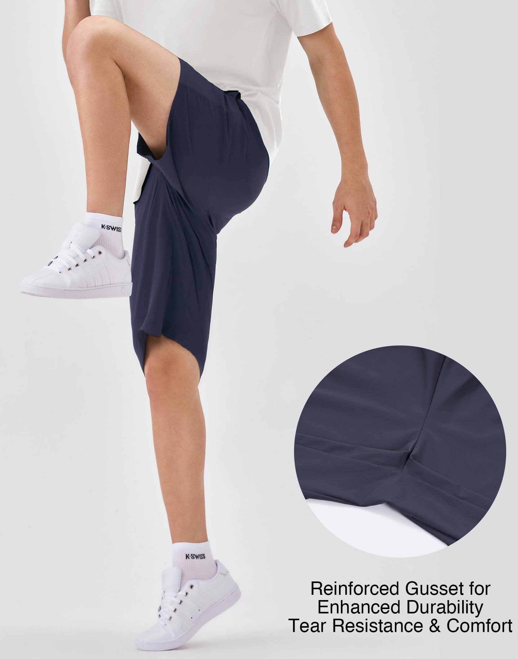 K-Swiss Men's Athletic Shorts with Zipper Pockets - Lightweight Gym Shorts with Drawstring for Running Workout Lounge Casual - Image 6