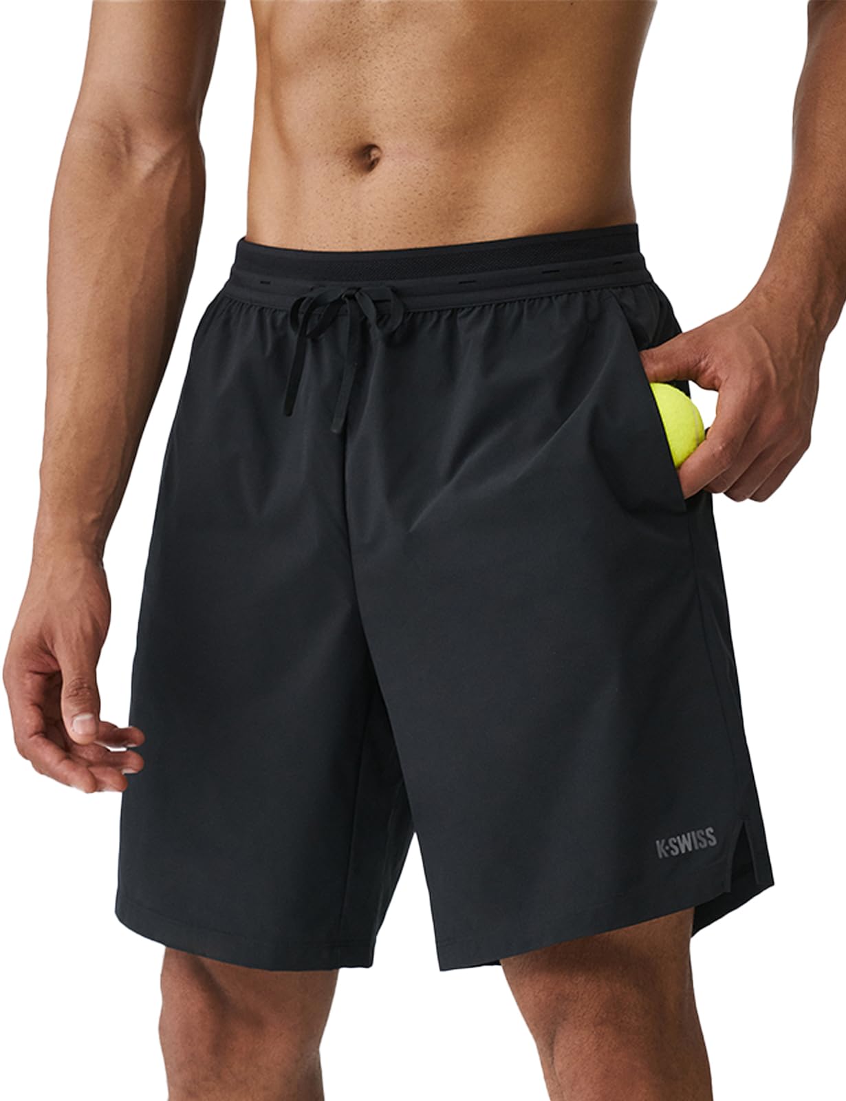 K-Swiss Men's Athletic Workout Shorts with Pockets - Lightweight Breathable Tennis Running Gym Training Shorts