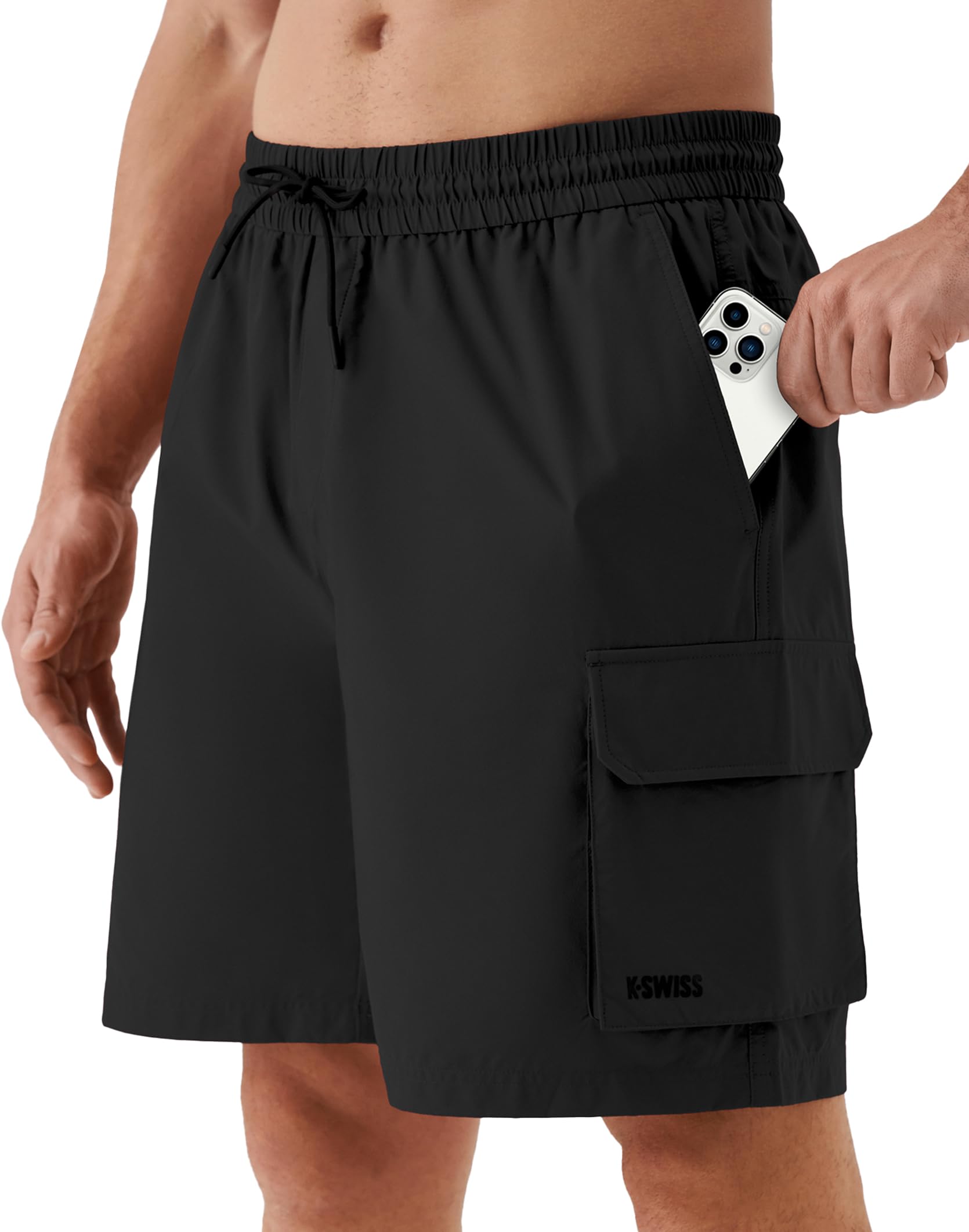 K-Swiss Men's Casual Cargo Shorts - Lightweight Stretch Summer Shorts for Men with 4 Pockets 9"