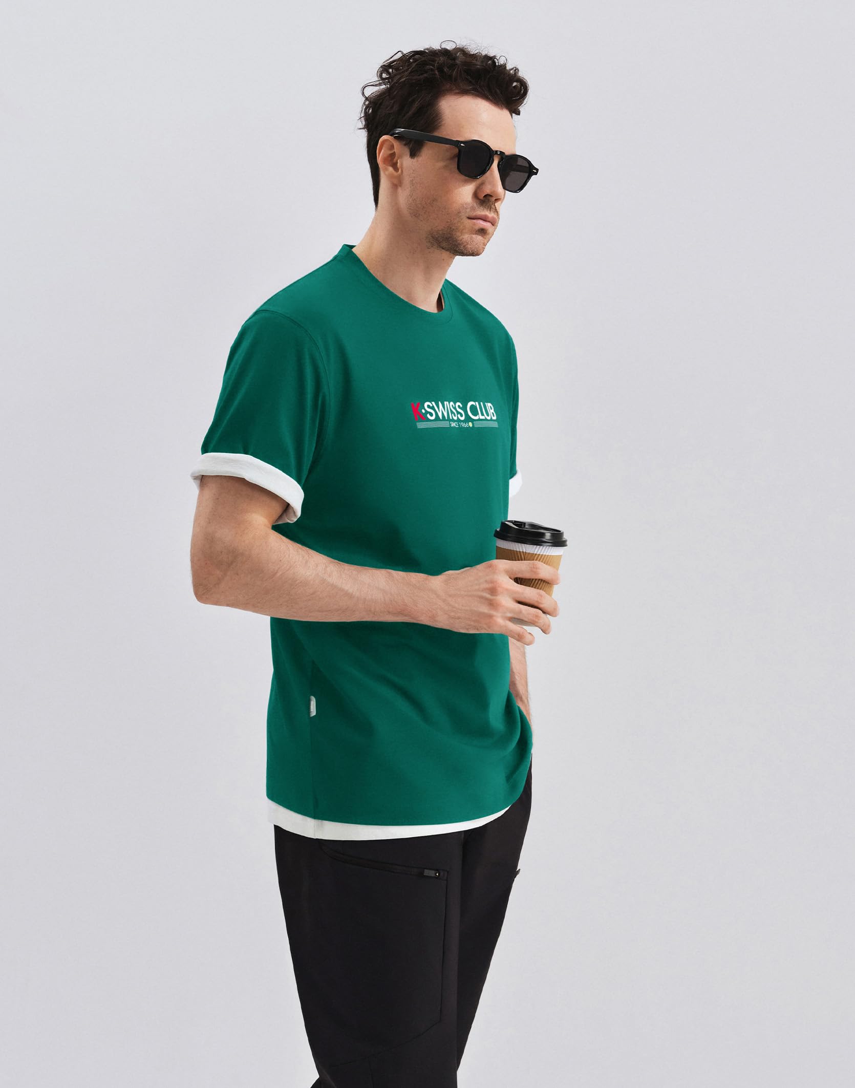 K-Swiss Men's Classic Sportswear T-Shirt，Ultra Soft Short Sleeve Crewneck T-Shirts with Graphic for Tennis Golf Gym Casual - Image 6