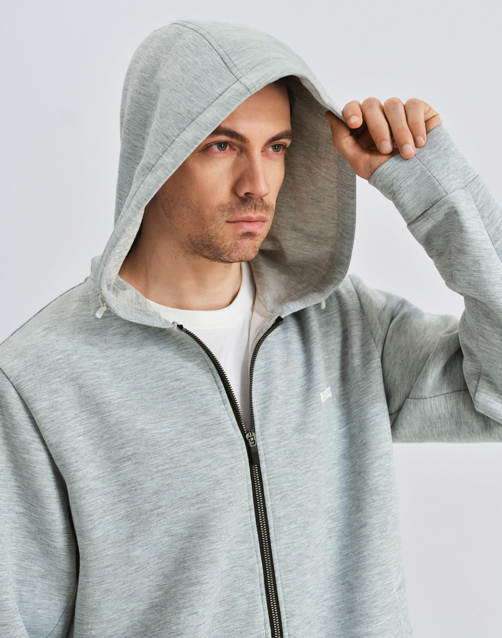 K-Swiss Men's Full Zip Hoodie - Drawstring Hoodies Pullover Sweatshirts Casual Loose Fit - Image 4