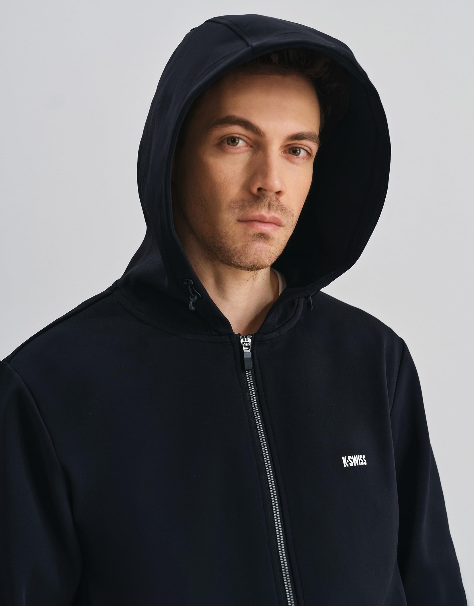 K-Swiss Men's Full Zip Hoodie - Drawstring Hoodies Pullover Sweatshirts Casual Loose Fit - Image 4