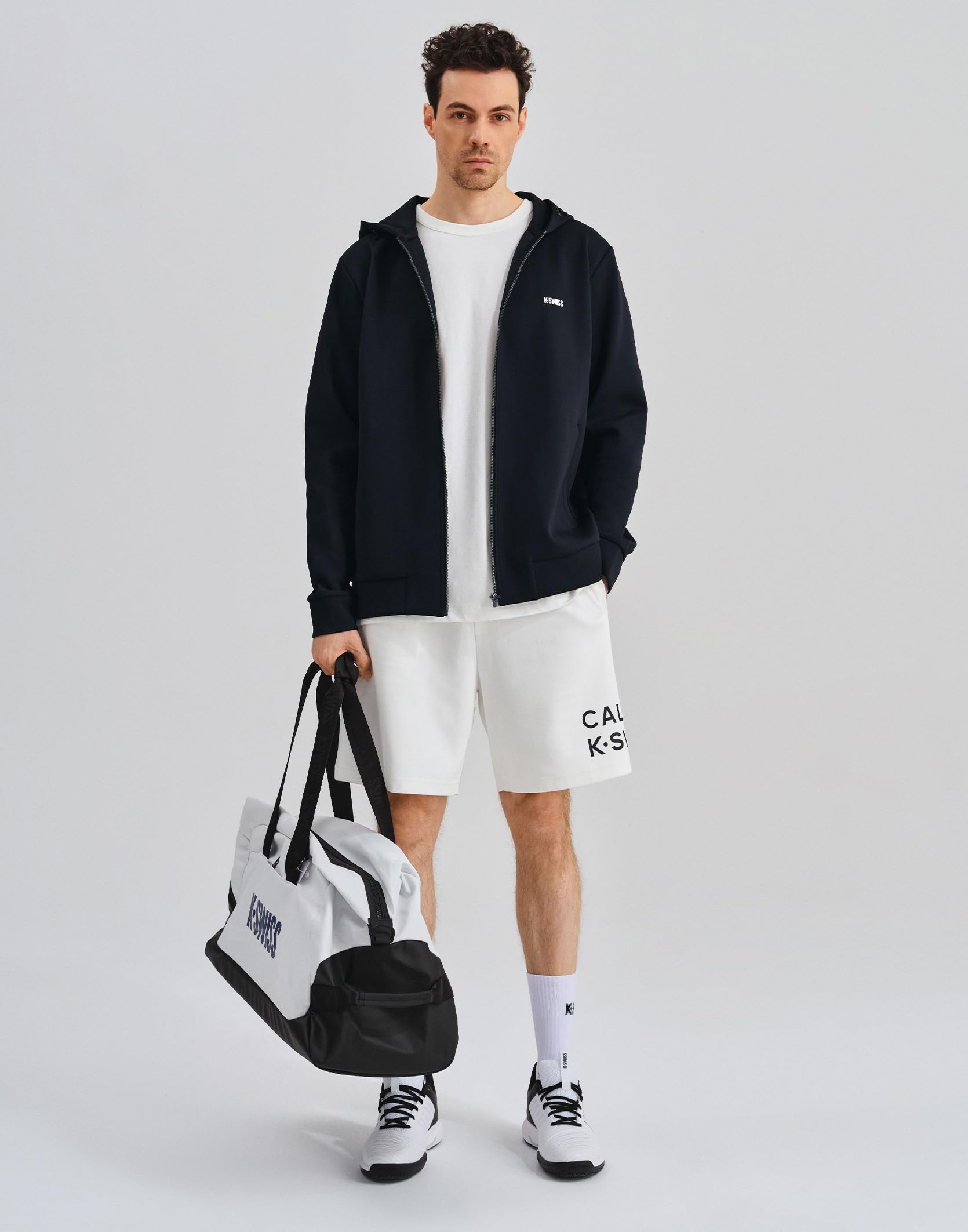 K-Swiss Men's Full Zip Hoodie - Drawstring Hoodies Pullover Sweatshirts Casual Loose Fit - Image 7