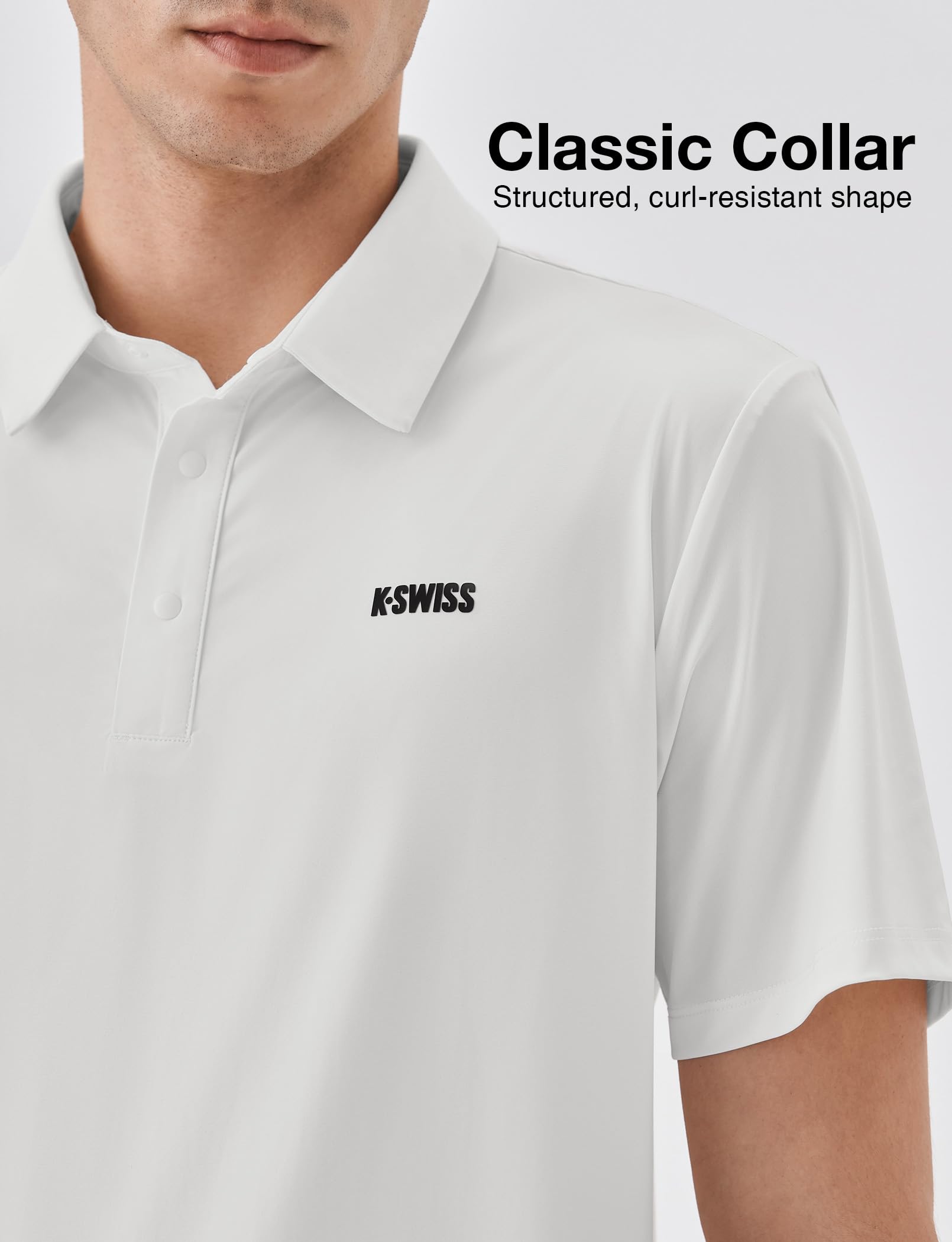 K-Swiss Men's Heritage Classic Polo, Unshrink Collar Golf Shirt Top for Men, Short Sleeve Casual Golf & Tennis Shirt - Image 5