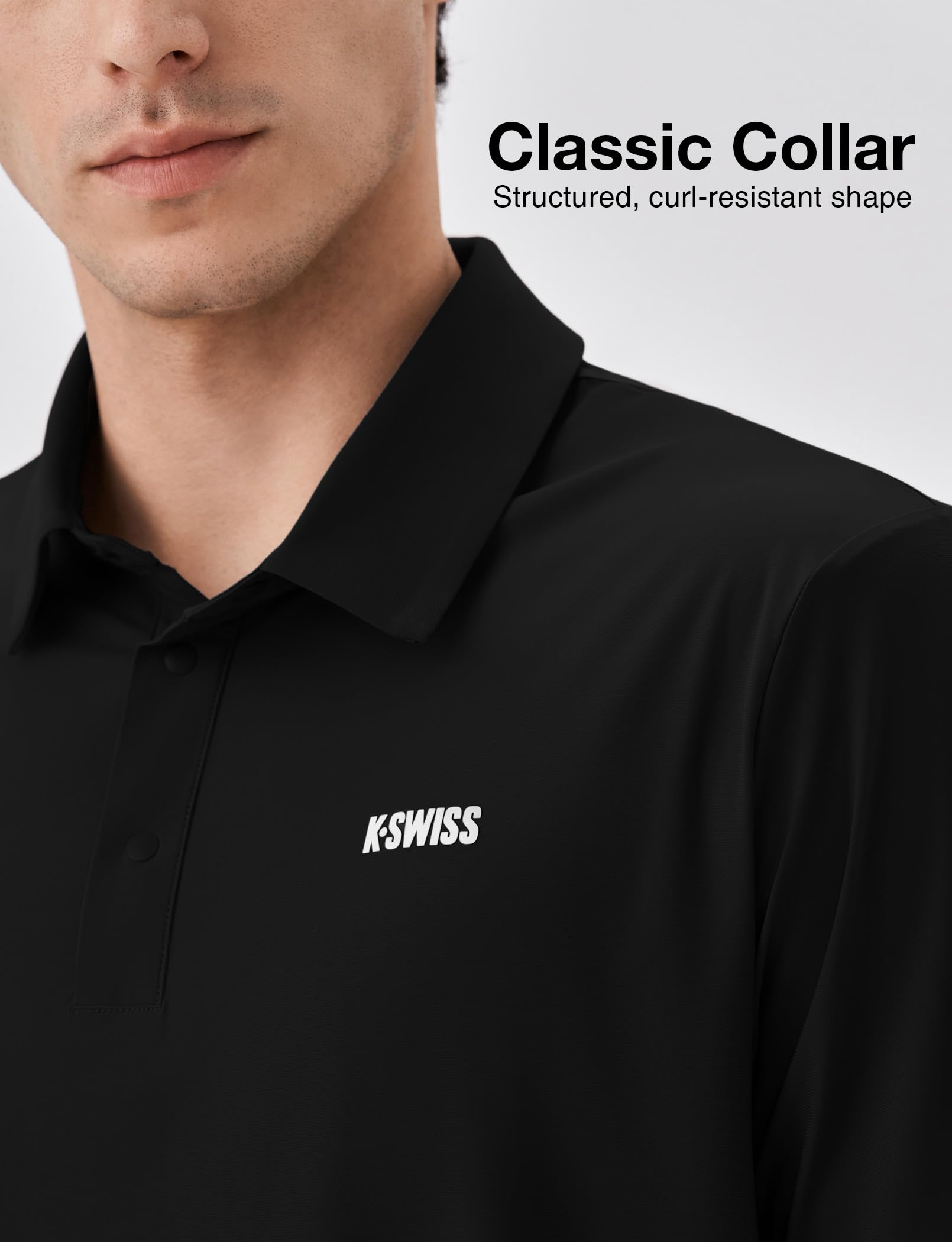 K-Swiss Men's Heritage Classic Polo, Unshrink Collar Golf Shirt Top for Men, Short Sleeve Casual Golf & Tennis Shirt - Image 5