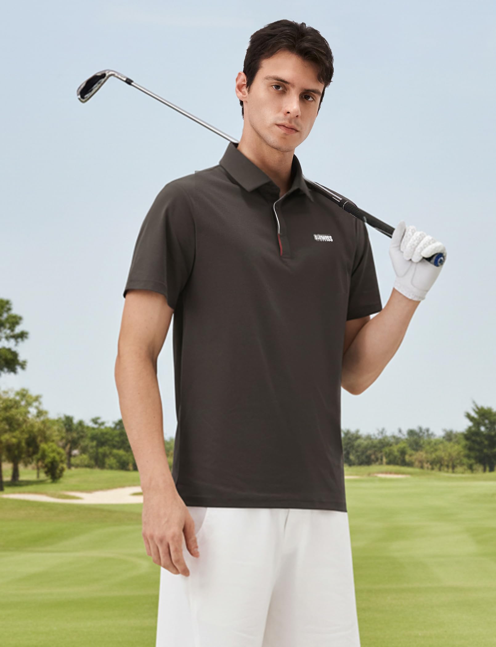 K-Swiss Men's Heritage Suit Collar Polo, Golf Polo Shirts for Men, Casual Short Sleeve Dress Shirt for Work Business - Image 7