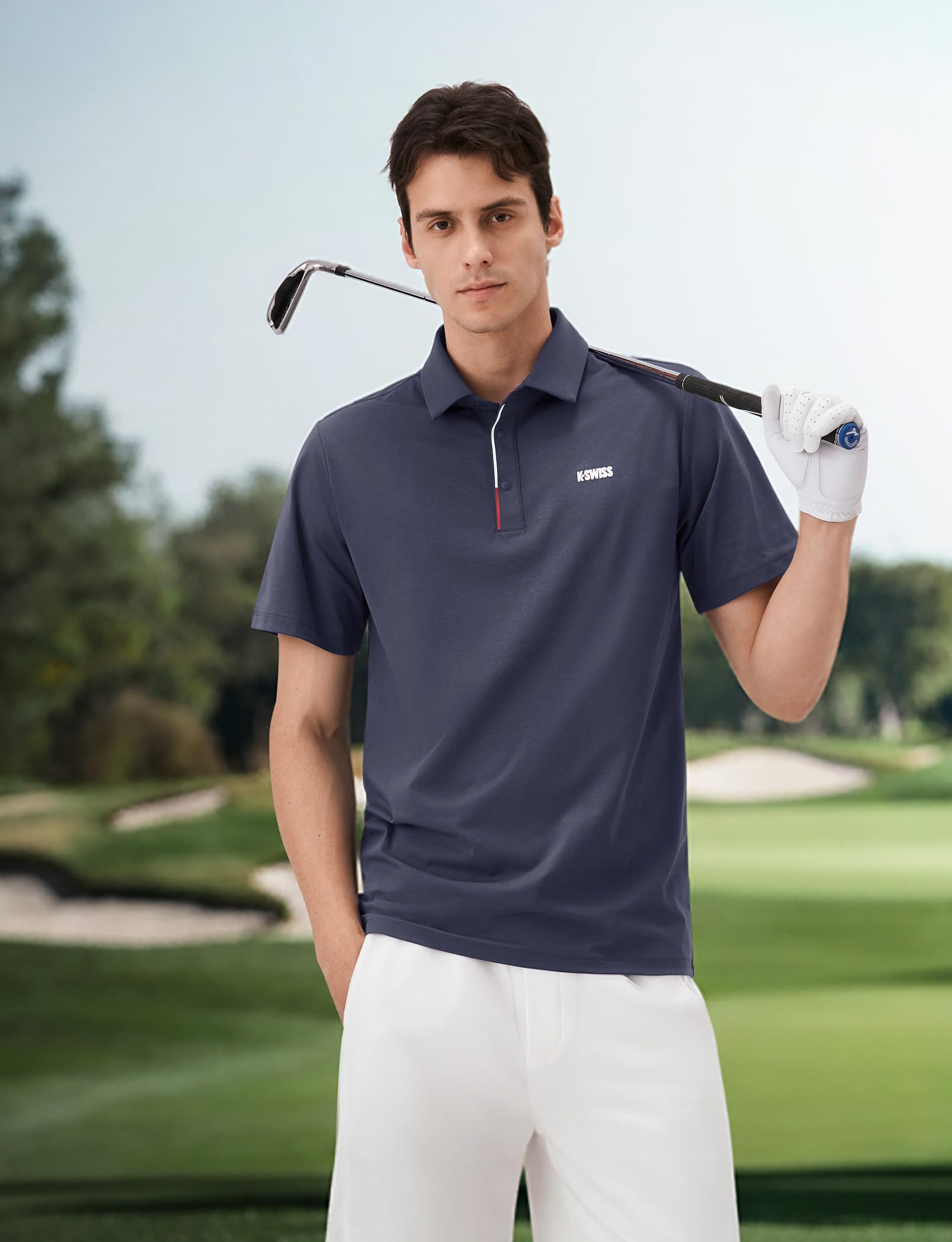 K-Swiss Men's Heritage Suit Collar Polo, Golf Polo Shirts for Men, Casual Short Sleeve Dress Shirt for Work Business - Image 7