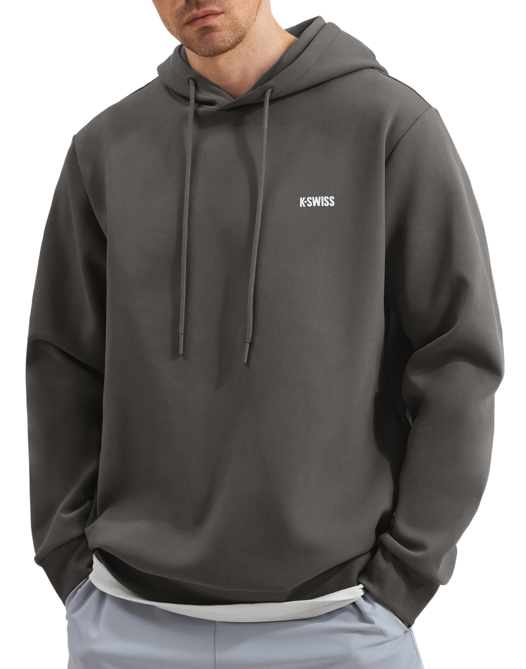 K-Swiss Men's Hoodies - Pullover Long Sleeve Sweatshirt Casual Club Hooded for Gym Workout