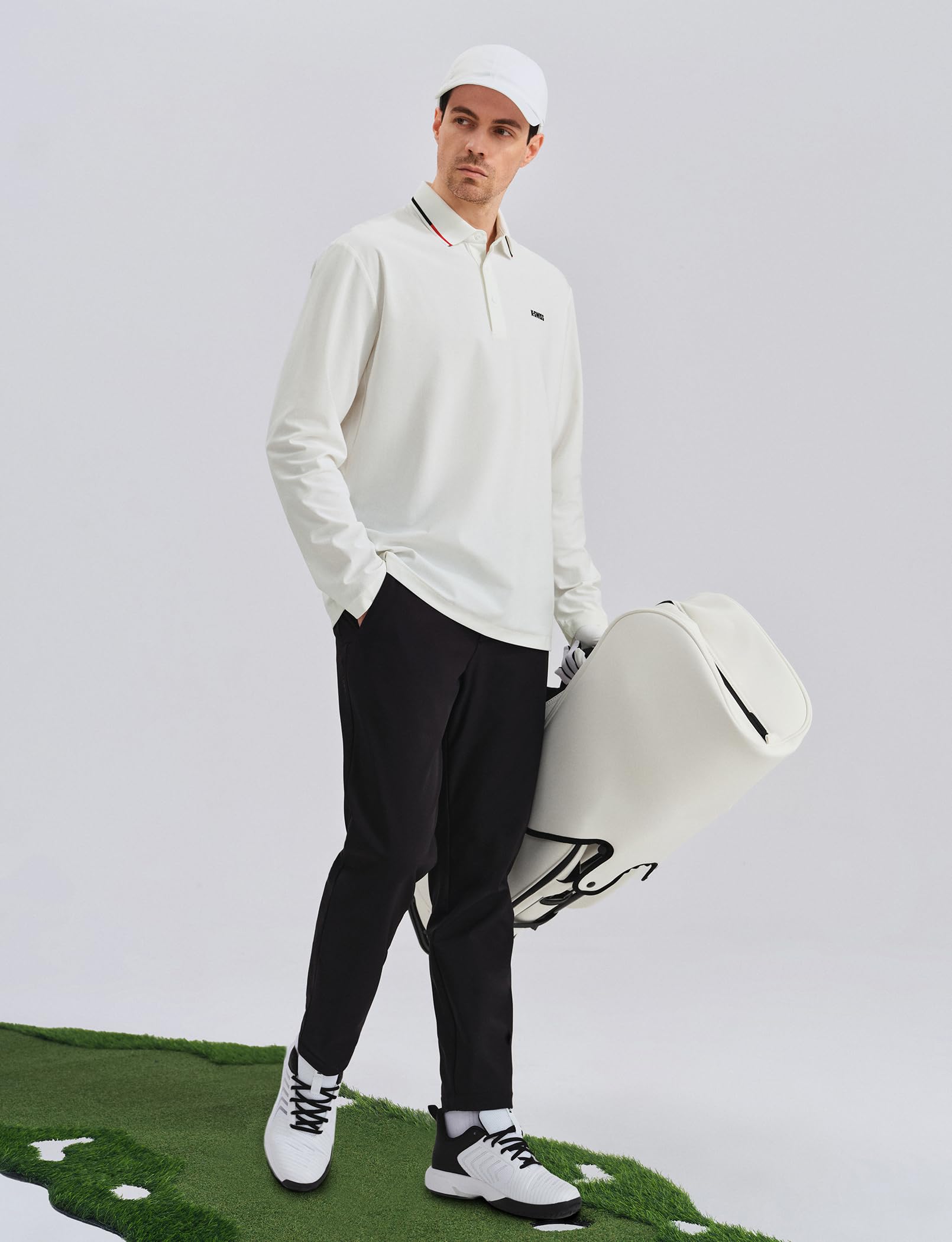 K-Swiss Men's Long Sleeve Polo Shirts - Golf Tennis Dry Fit Performance Moisture Wicking Casual Collared - Image 5