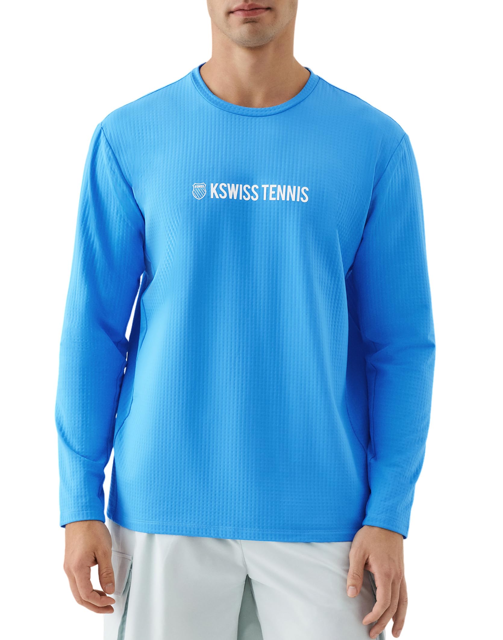 K-Swiss Men's Long Sleeve Pullover - Crew Neck Sweatshirt Casual Lightweight Workout Shirt