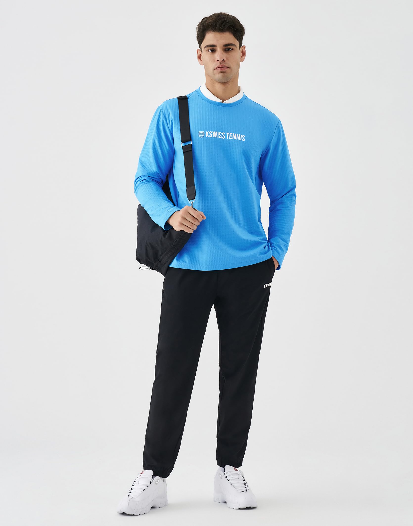 K-Swiss Men's Long Sleeve Pullover - Crew Neck Sweatshirt Casual Lightweight Workout Shirt - Image 3
