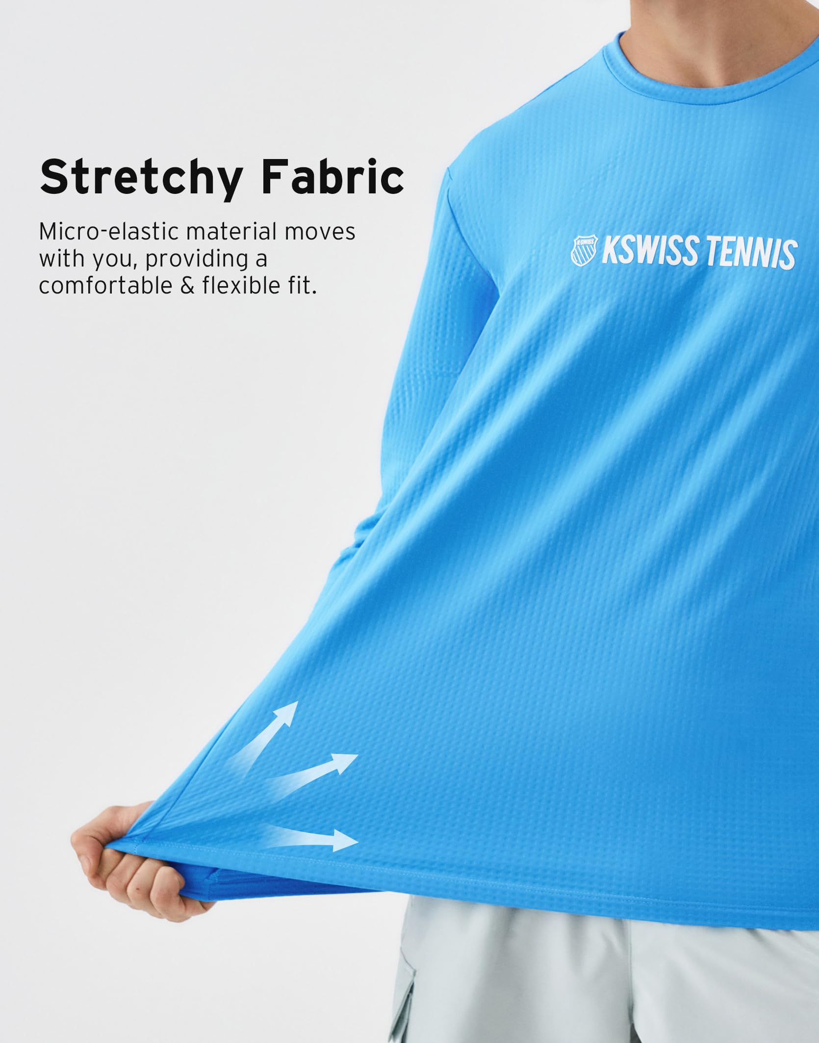 K-Swiss Men's Long Sleeve Pullover - Crew Neck Sweatshirt Casual Lightweight Workout Shirt - Image 4