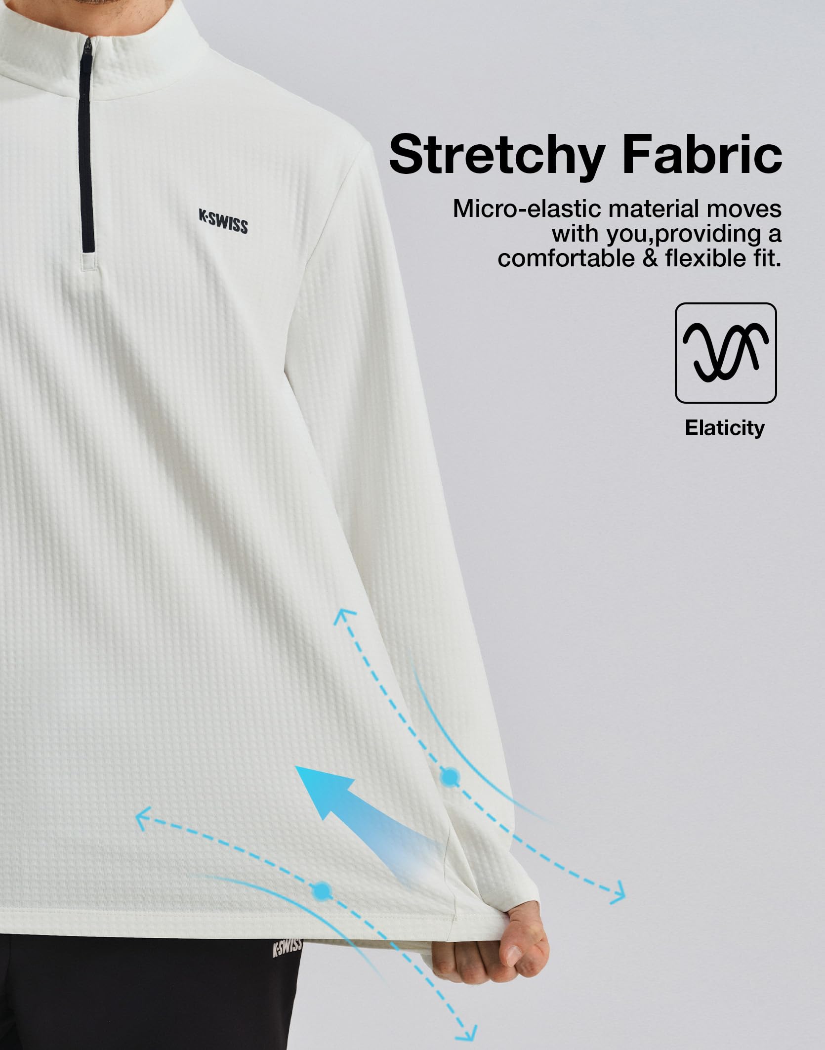 K-Swiss Men's Quarter Zip Pullover - Mock Neck Sweatshirt Golf Casual Long Sleeve Shirt - Image 4