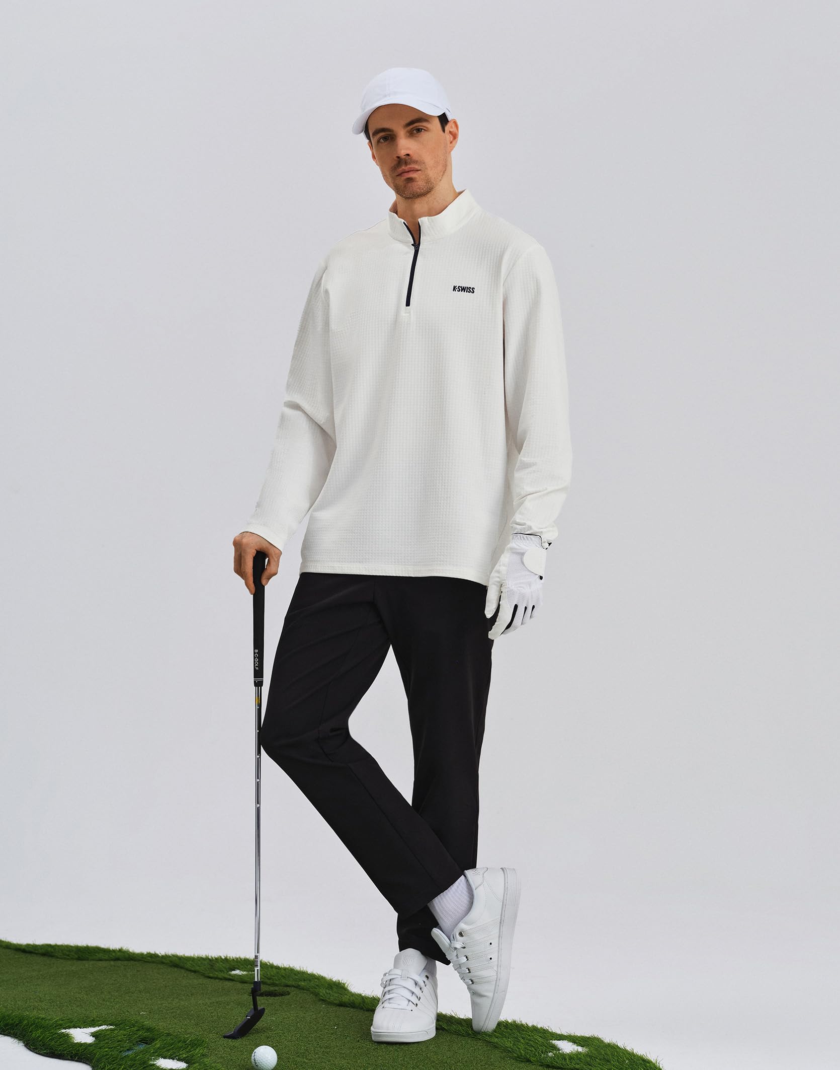 K-Swiss Men's Quarter Zip Pullover - Mock Neck Sweatshirt Golf Casual Long Sleeve Shirt - Image 6