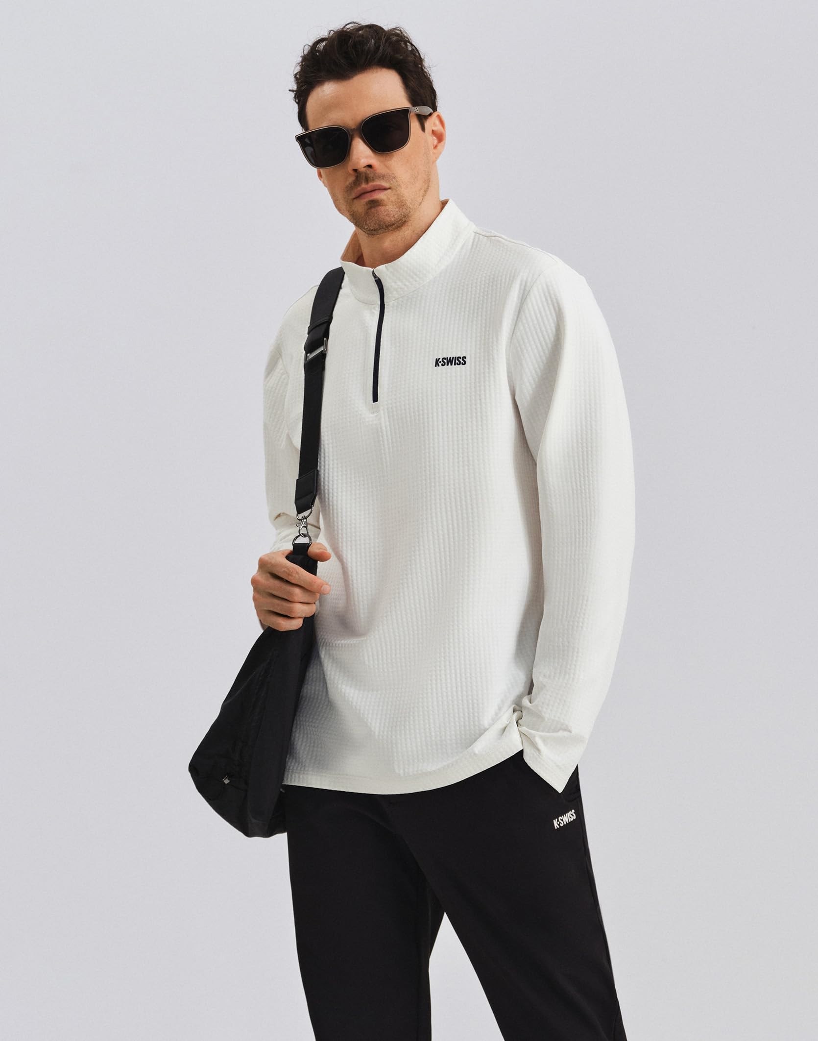 K-Swiss Men's Quarter Zip Pullover - Mock Neck Sweatshirt Golf Casual Long Sleeve Shirt - Image 7