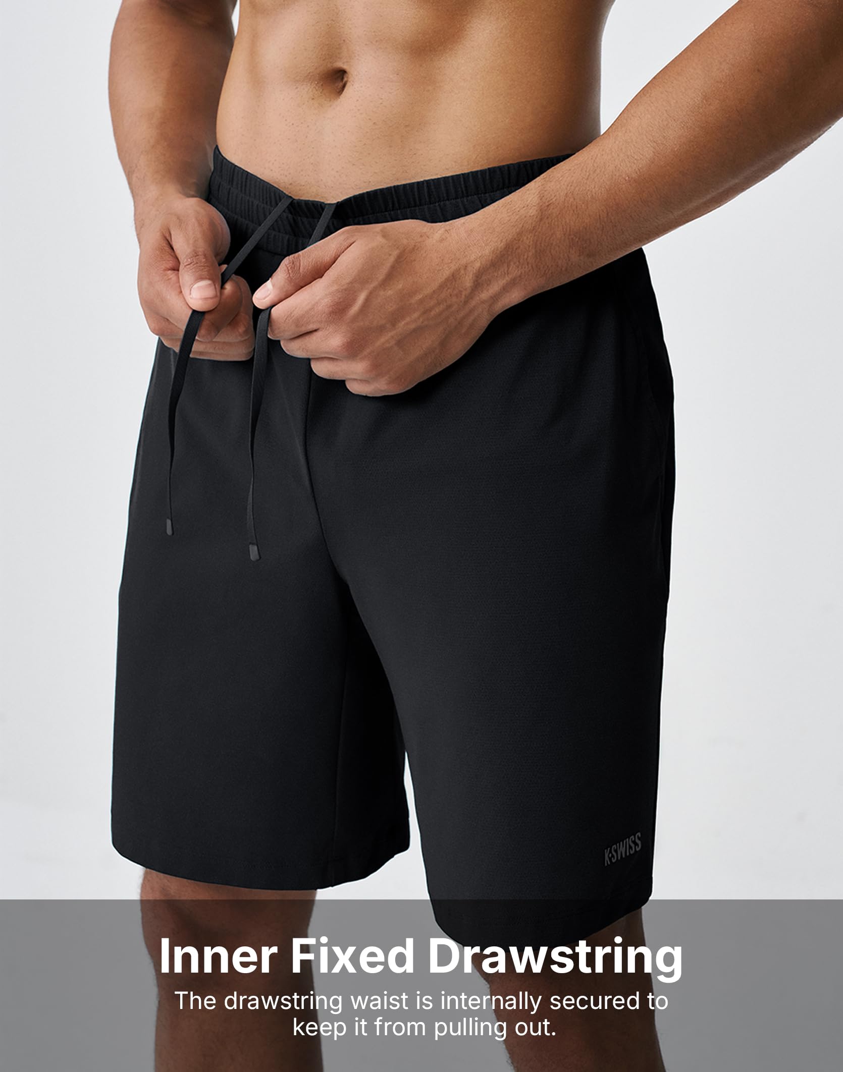K-Swiss Men's Running Athletic Shorts 8" - Lightweight Quick Dry Workout Gym Tennis Knit Shorts Active Sport - Image 5