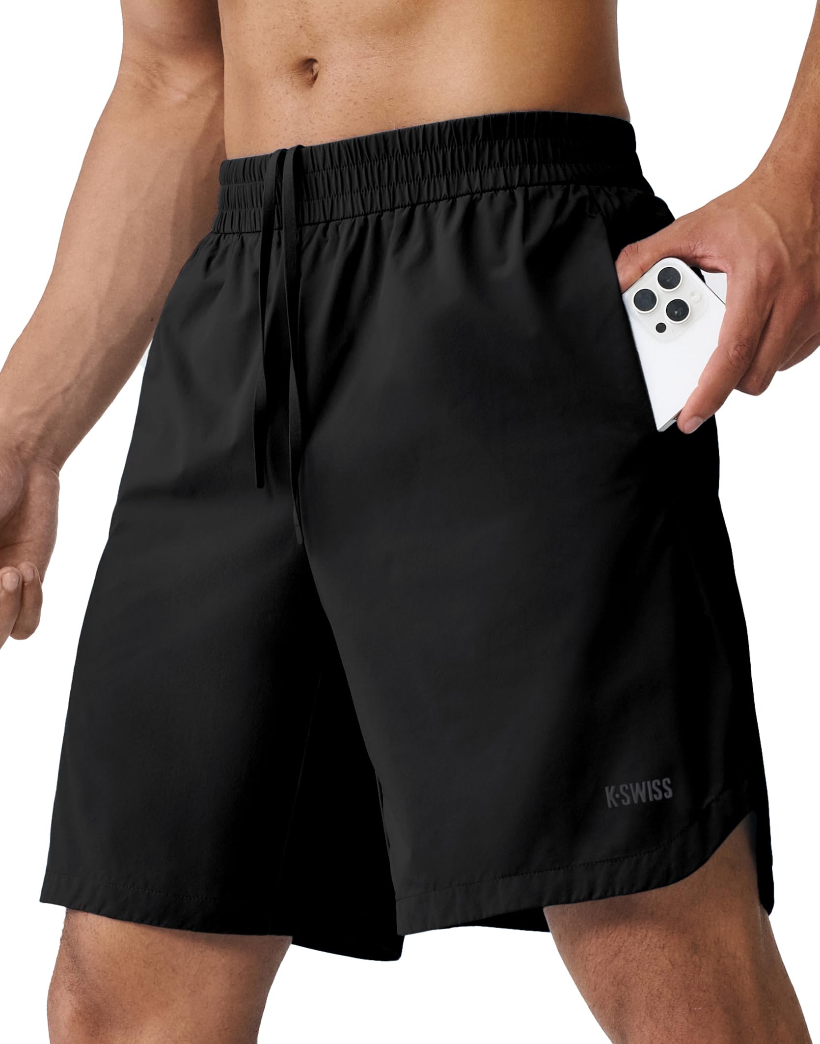 K-Swiss Men's Running Athletic Shorts 8" - Quick Dry Woven Workout Shorts for Gym Tennis Active Sports