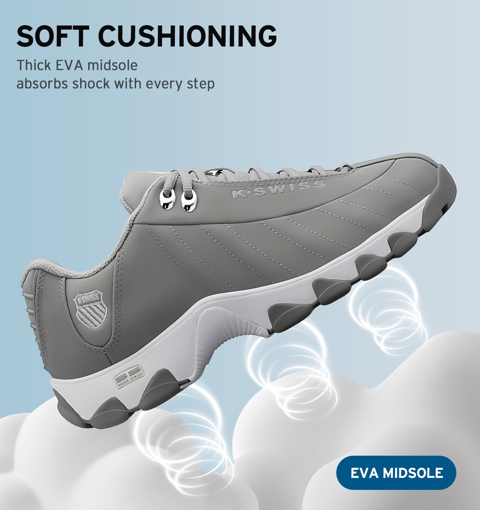 K-Swiss Men's ST329 CMF Sneaker, Wide Tennis Walking Shoes Leather Upper - Image 3