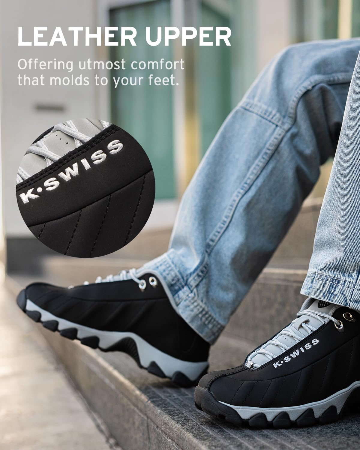 K-Swiss Men's ST329 CMF Sneaker, Wide Tennis Walking Shoes Leather Upper - Image 3