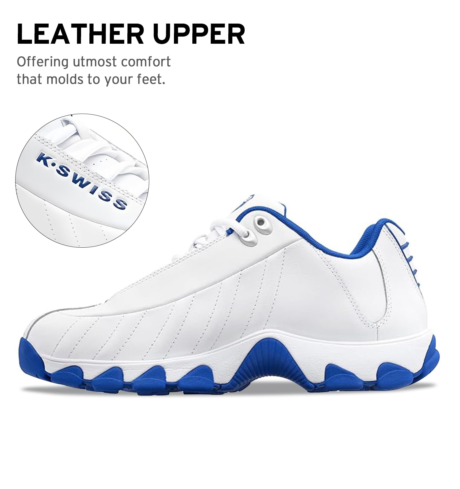 K-Swiss Men's ST329 CMF Sneaker, Wide Tennis Walking Shoes Leather Upper - Image 3