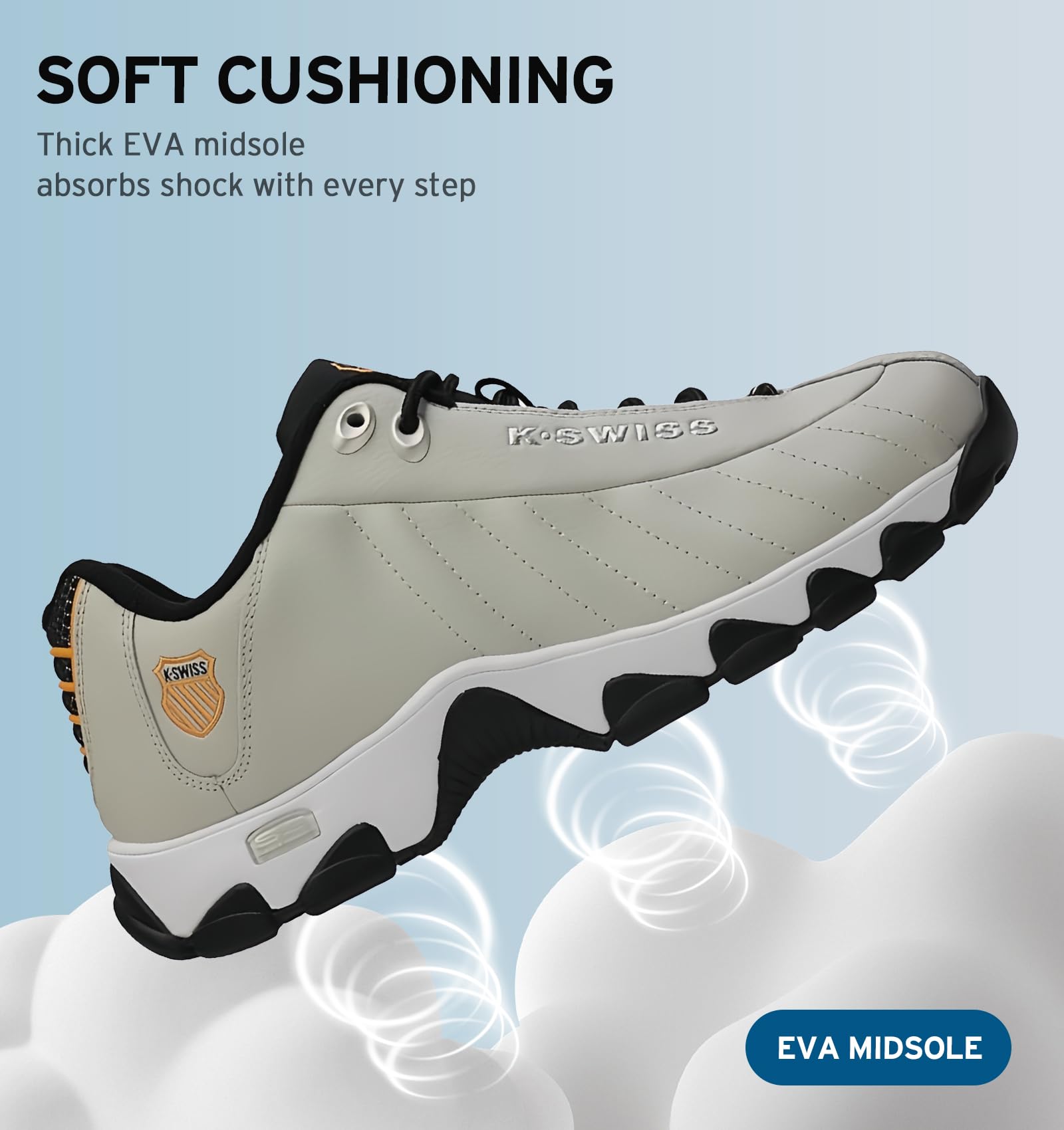 K-Swiss Men's ST329 CMF Sneaker, Wide Tennis Walking Shoes Leather Upper - Image 3