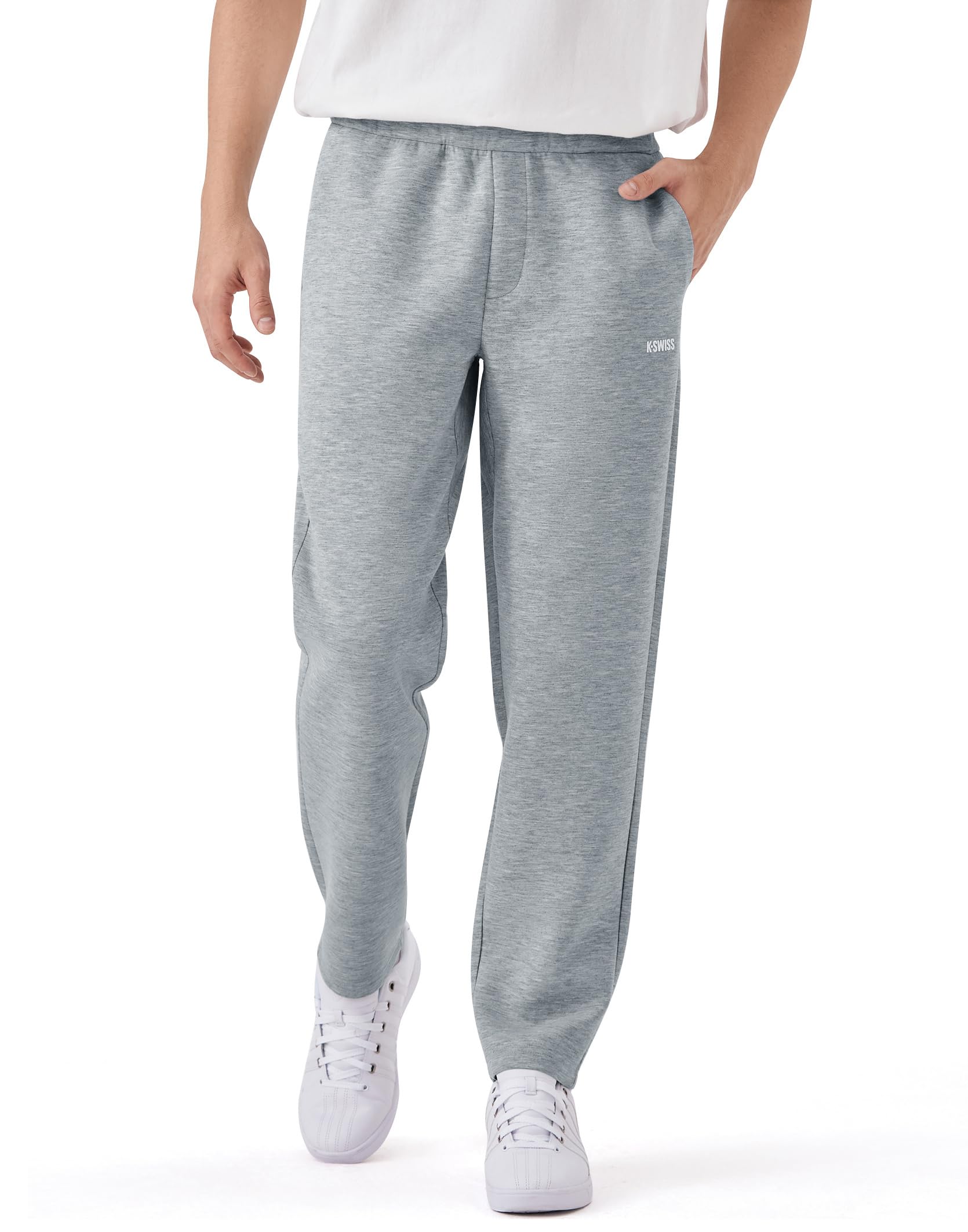 K-Swiss Men's Sweatpants with Pockets - Casual Pants with Drawstring Open Bottom Lightweight & Breathable Lounge Pants