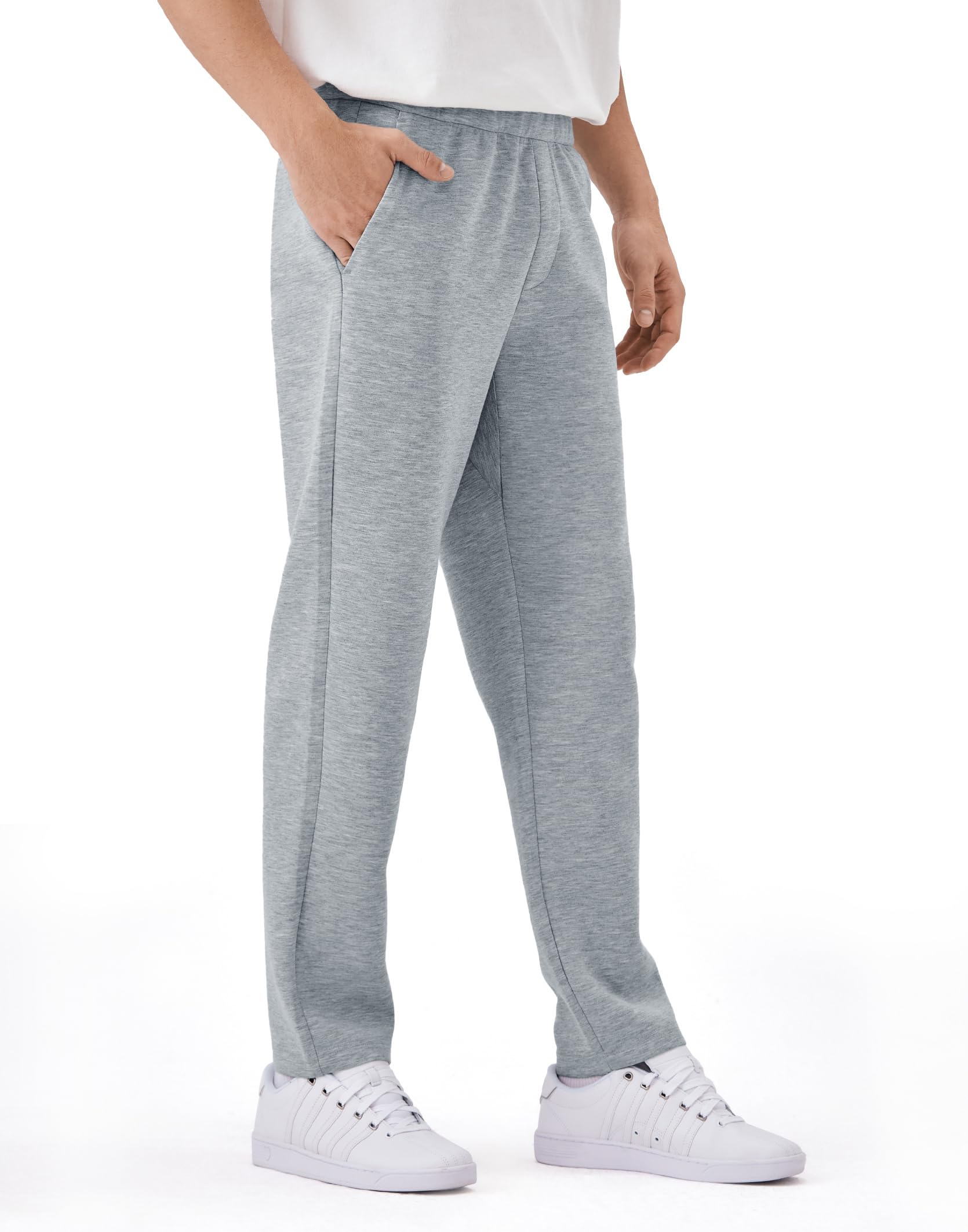 K-Swiss Men's Sweatpants with Pockets - Casual Pants with Drawstring Open Bottom Lightweight & Breathable Lounge Pants - Image 2