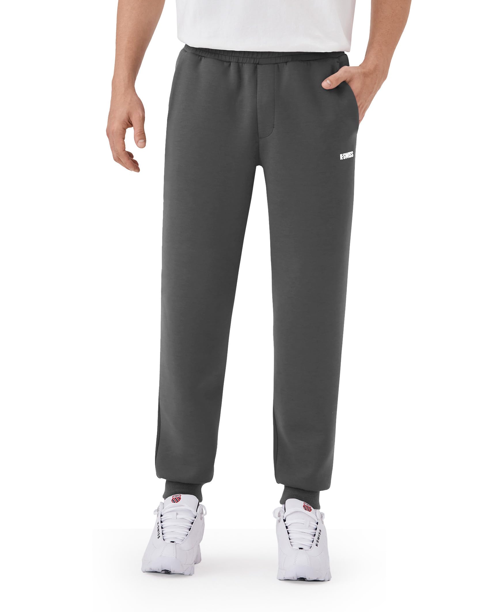 K-Swiss Men's Sweatpants with Pockets - Lightweight & Breathable Joggers for Men, Cuffed Track Pants for Casual Lounge - Image 2