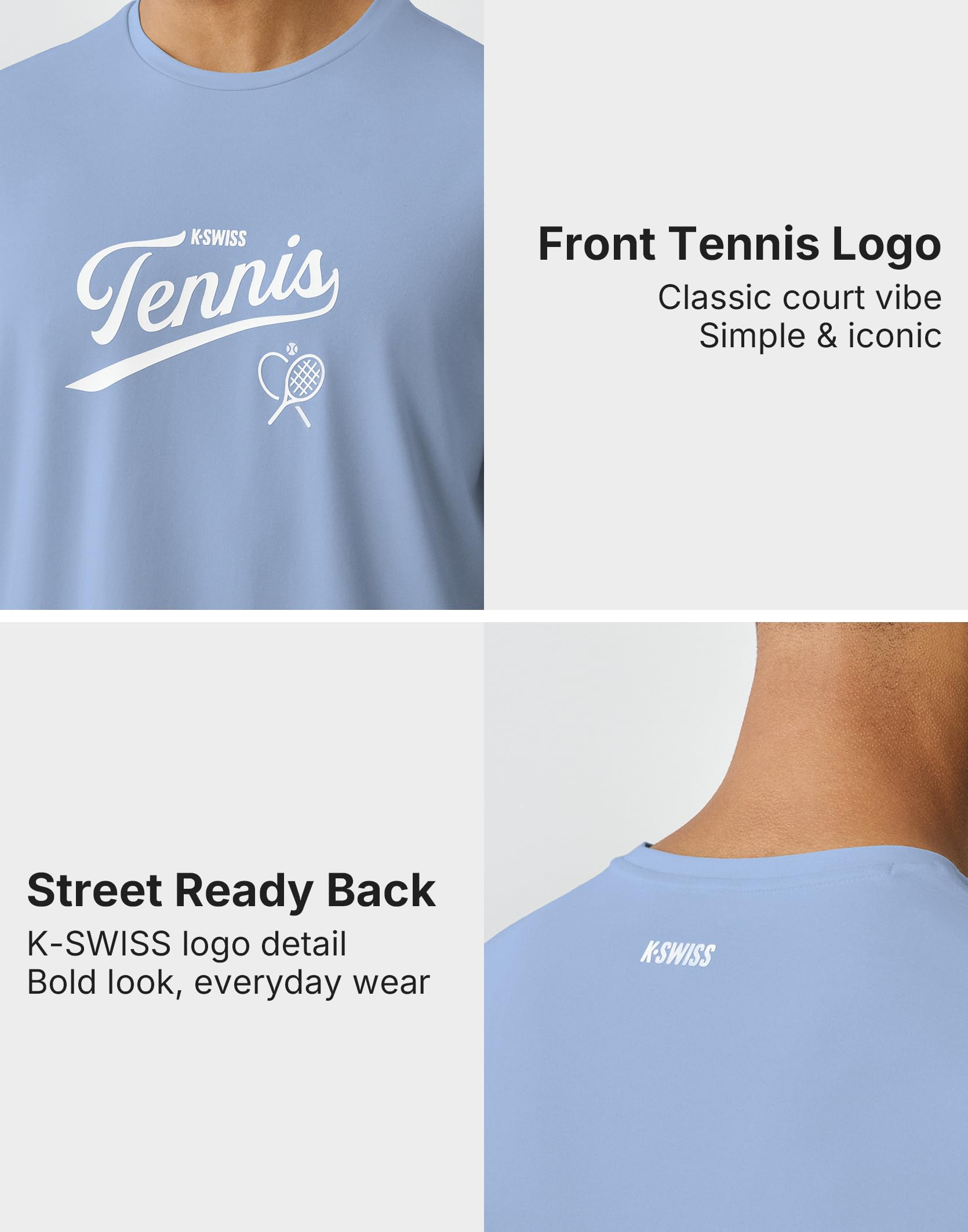 K-Swiss Men's Tennis Graphic T-Shirt - Silky Soft Premium Crewneck Tee Breathable Short Sleeve Casual Athletic Shirt - Image 6