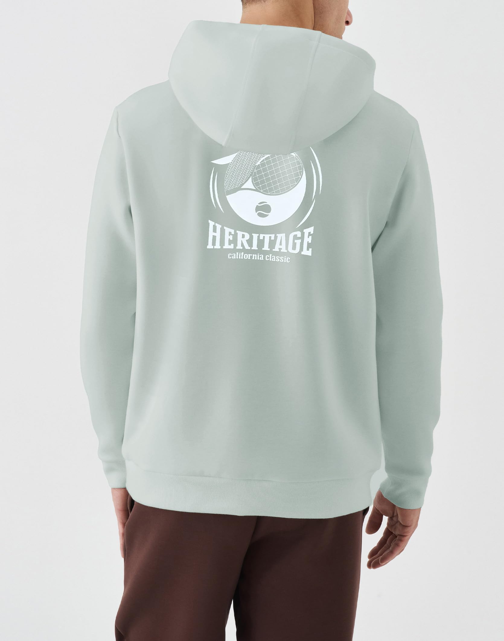 K-Swiss Men's Tennis Print Hoodie - Long Sleeve Pullover Hooded Sweatshirts with Kangaroo Pockets - Image 2