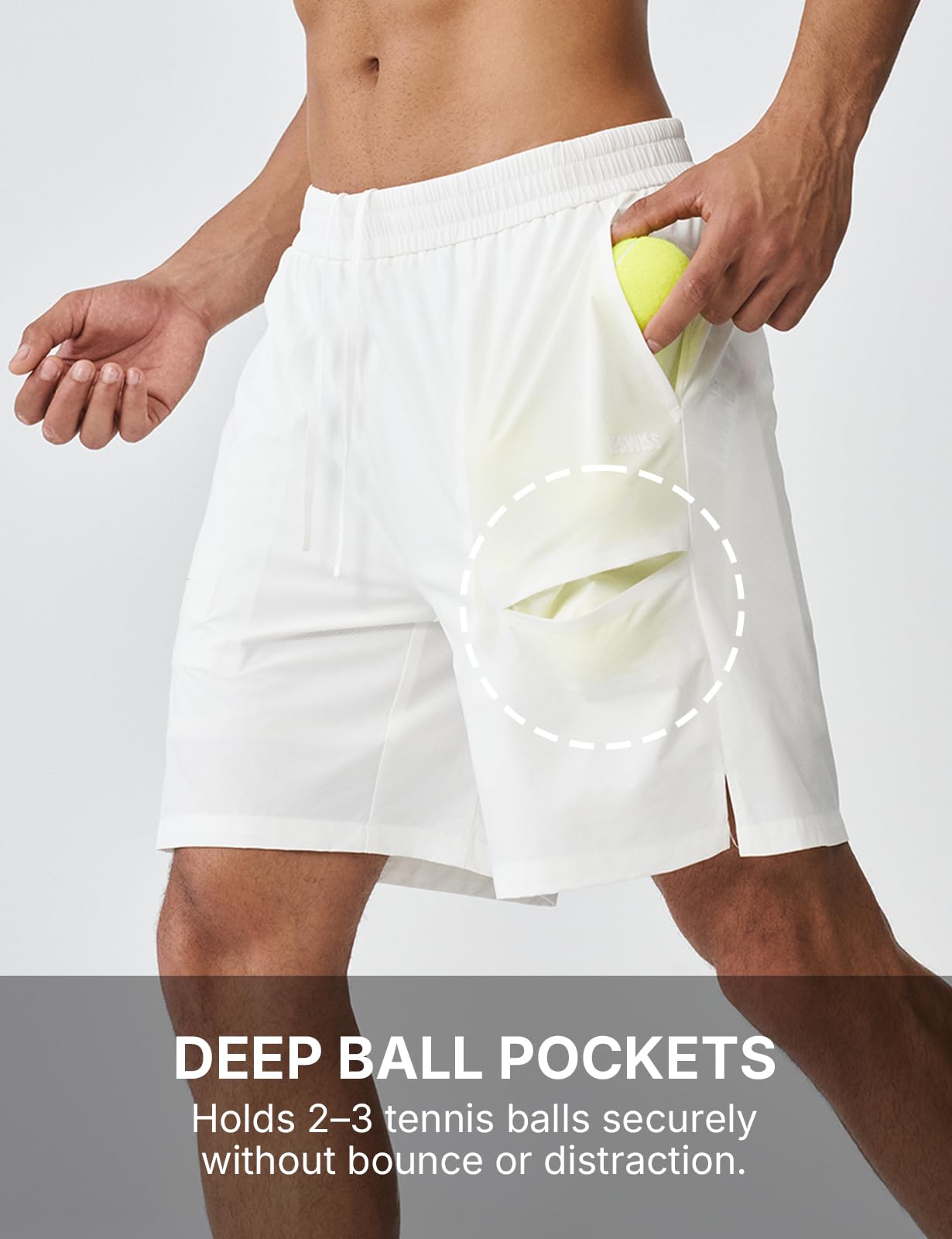K-Swiss Men's Tennis Shorts with Ball Pockets - Lightweight Athletic Shorts for Pickleball Workout Running - Image 6