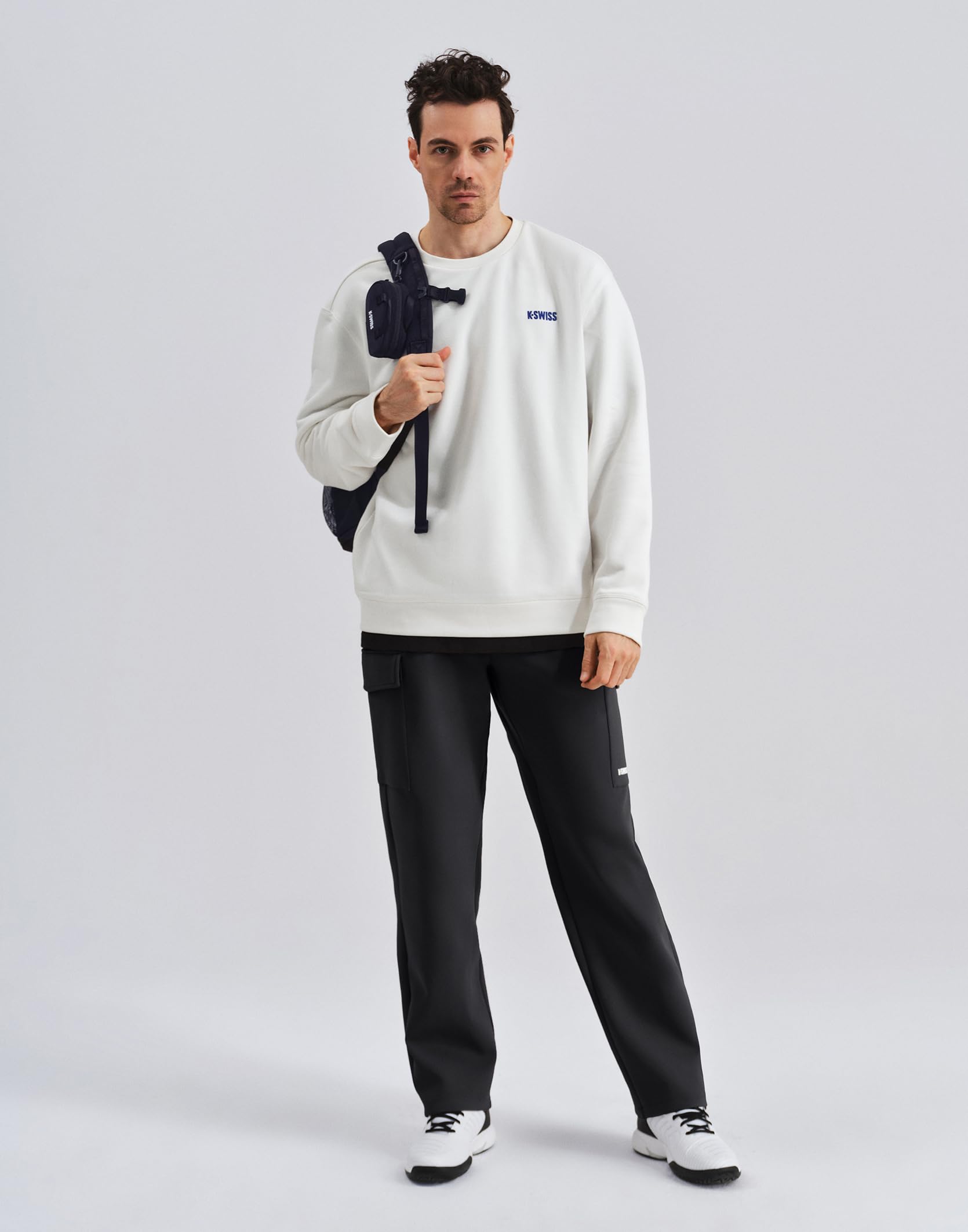 K-Swiss Mens Cargo Pants - Relaxed Fit Open Bottom Tapered Pants Sweatpants with Drawstring for Casual Lounge Outdoor - Image 3