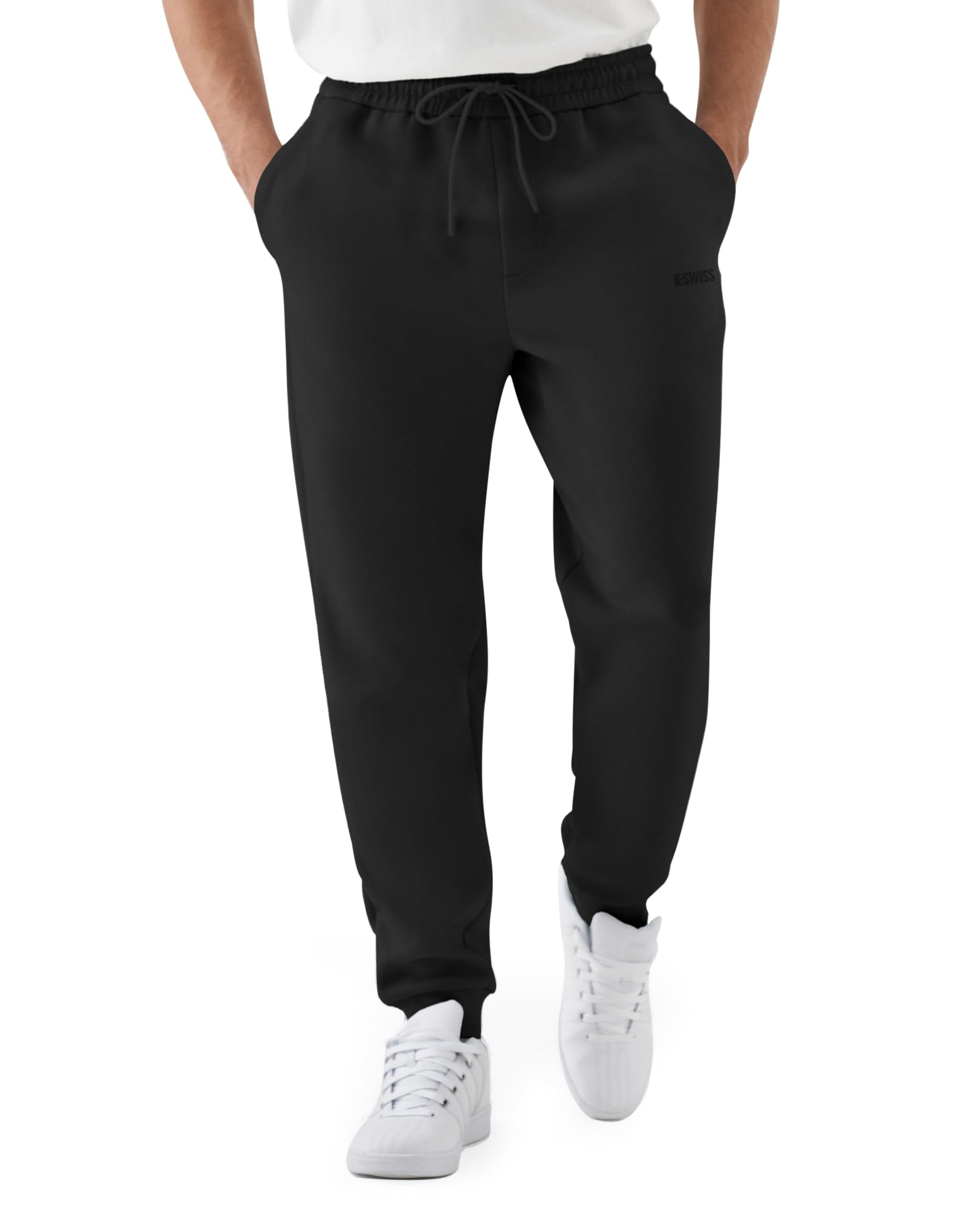 K-Swiss Mens Jogger with Pockets - Relaxed Fit Tapered Pants Sweatpants with Drawstring for Casual Lounge - Image 2